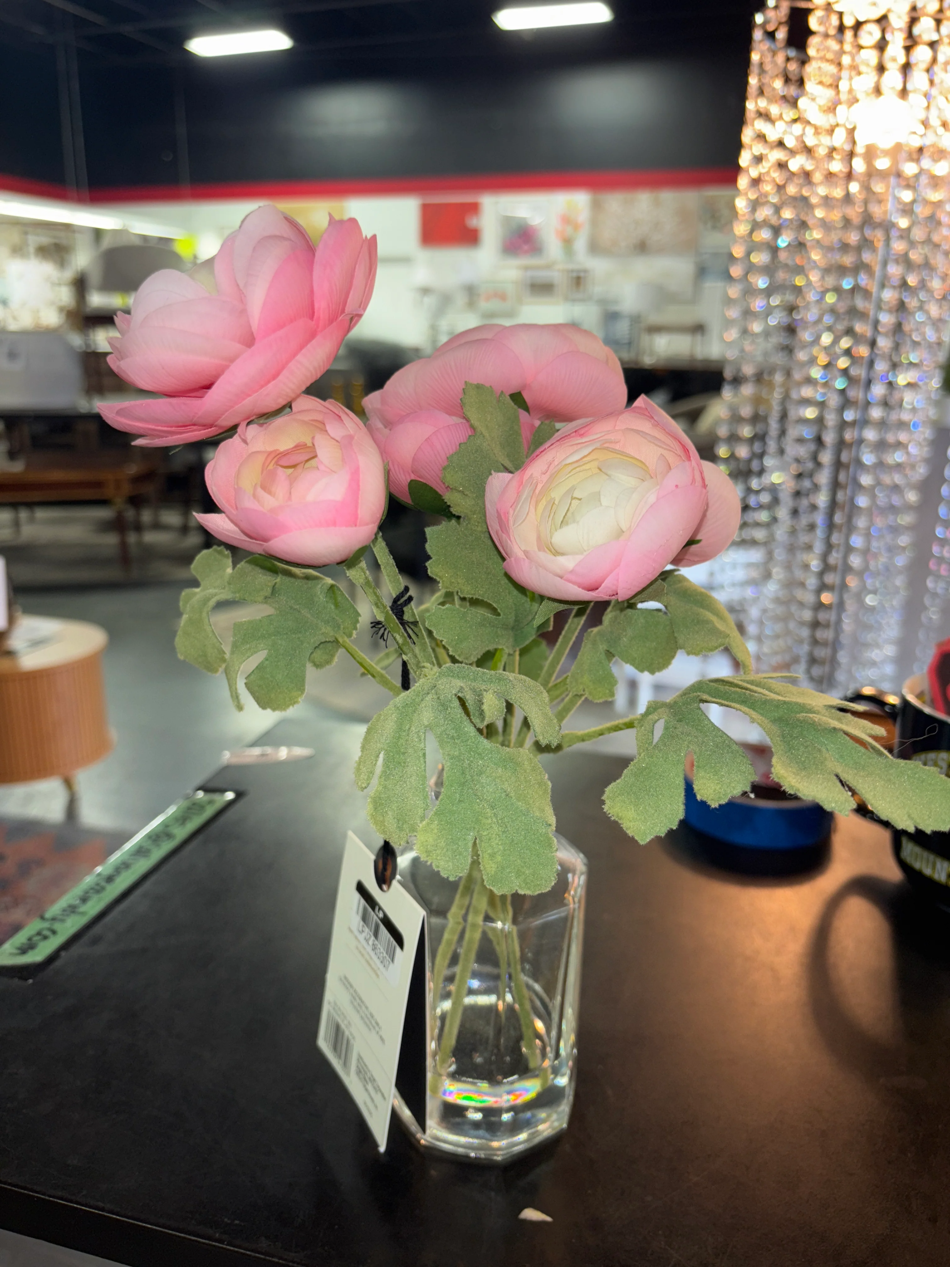 10" Small Ranunculus Artificial Flower Arrangement SHOWROOM ITEM - Image 2
