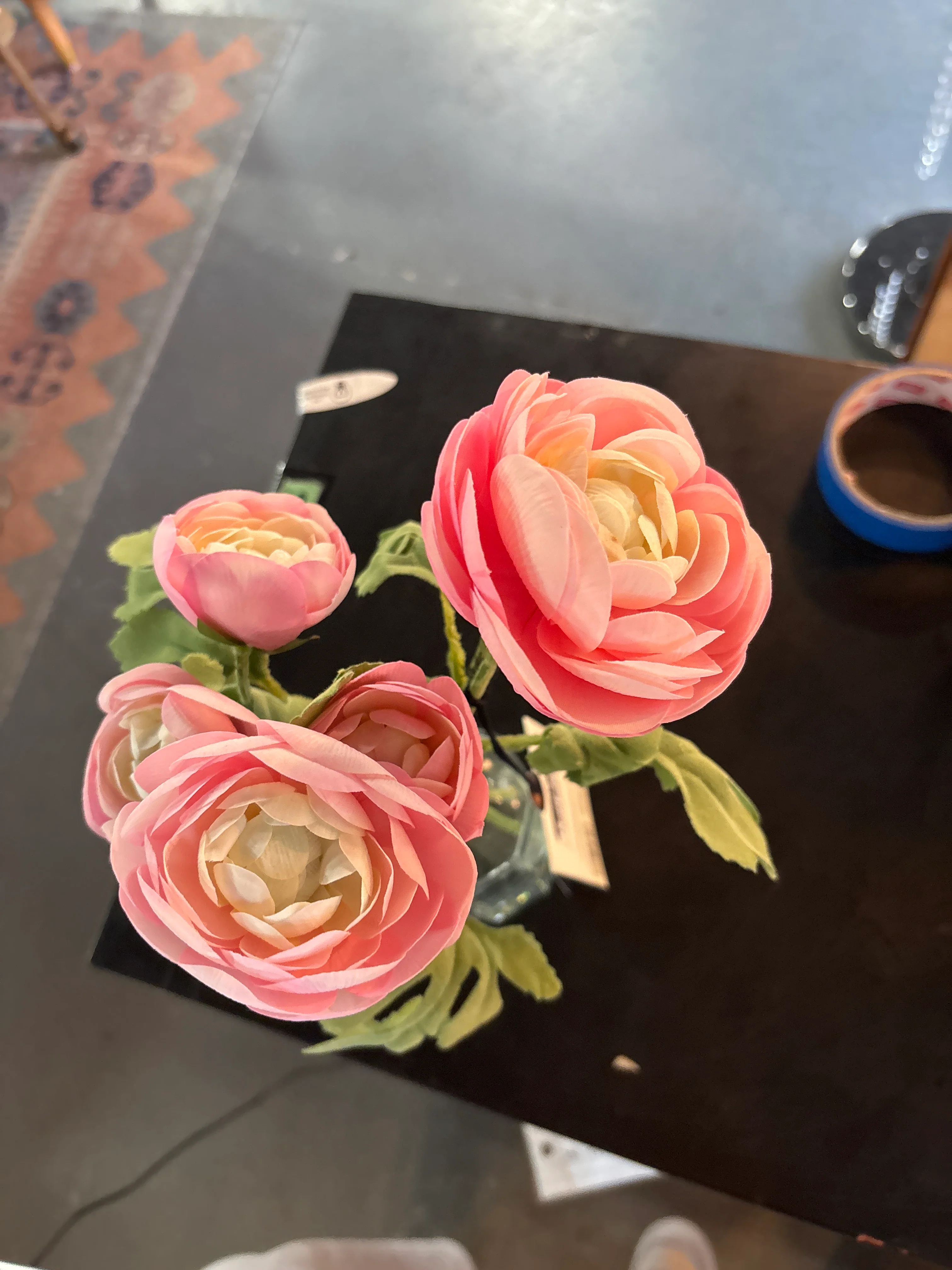 10" Small Ranunculus Artificial Flower Arrangement SHOWROOM ITEM - Image 4