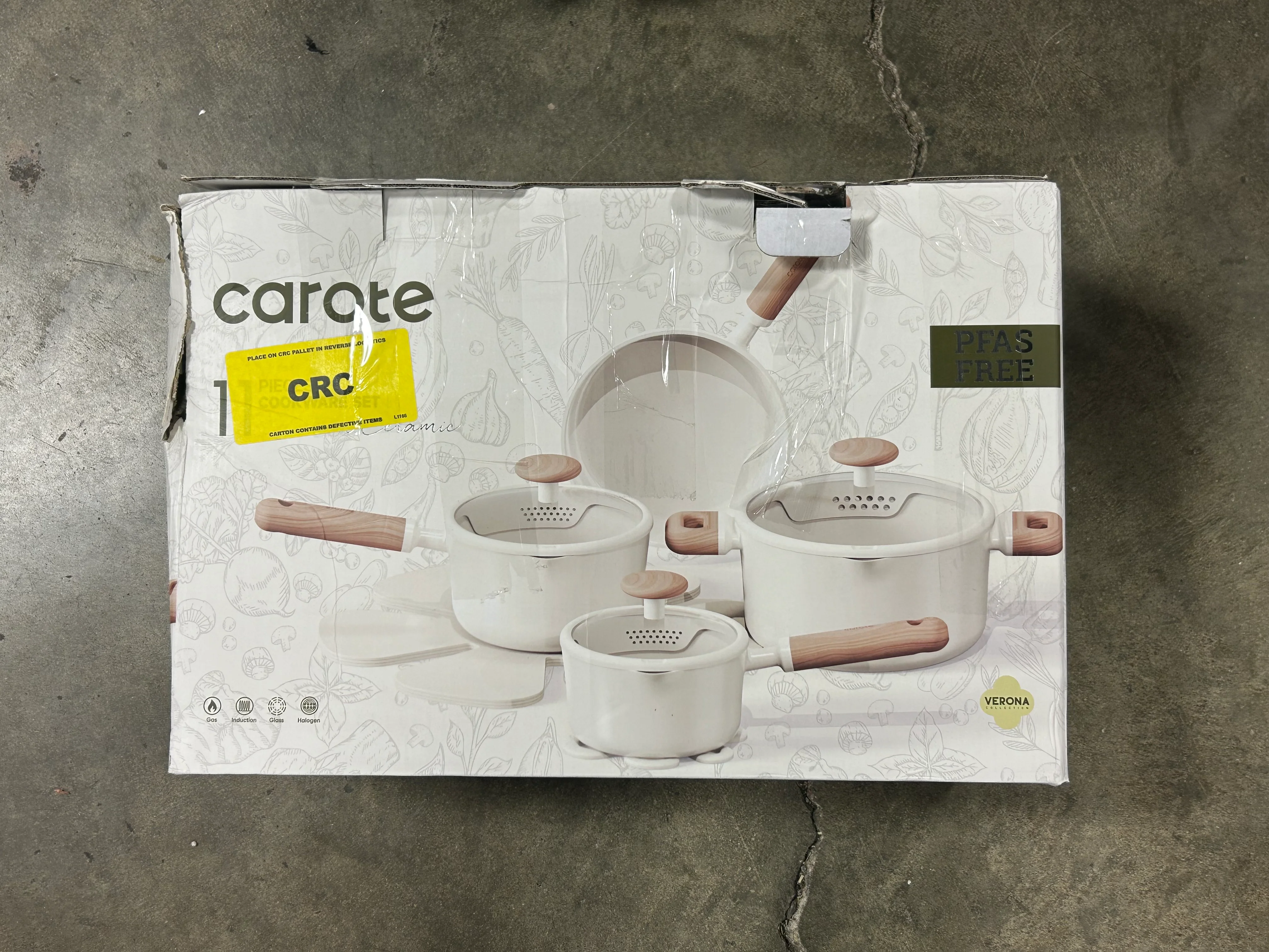 11pc Ceramic Nonstick Cookware Set Cream - Image 6