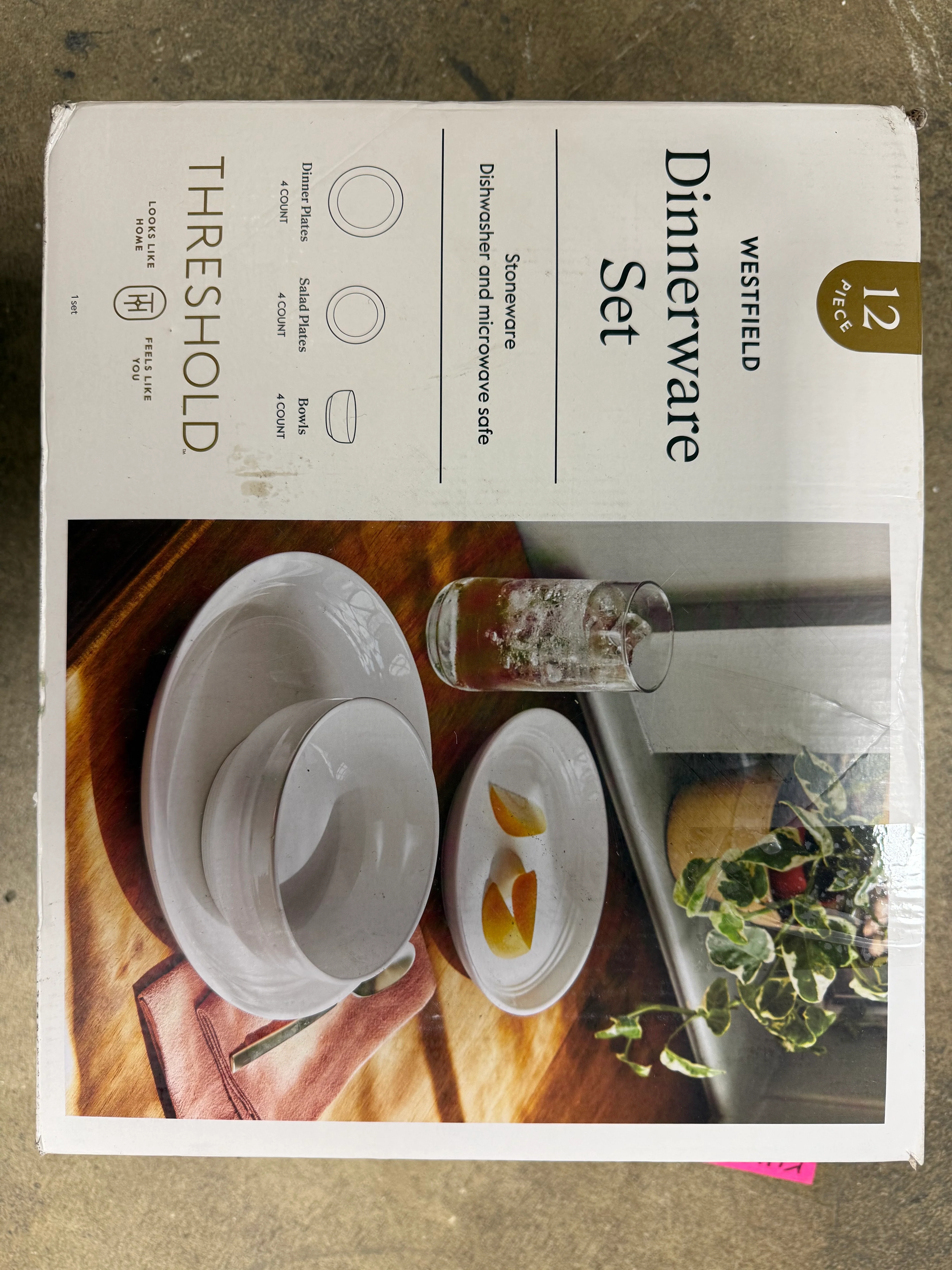 12pc Stoneware Westfield Dinnerware Set White - Service for 4 - Image 7