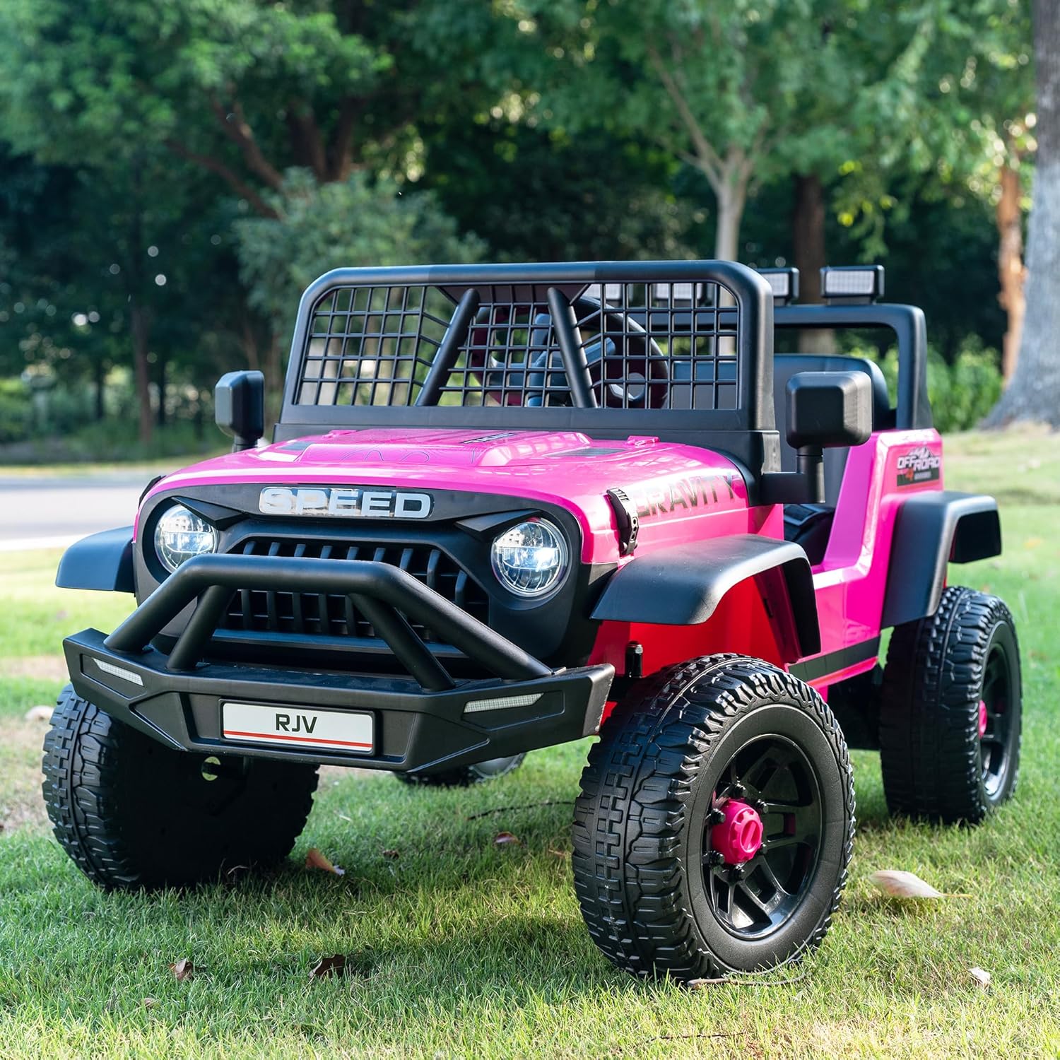 12V 7AH 4WD Kids Ride-On Truck, Electric Off-Road Car Magenta