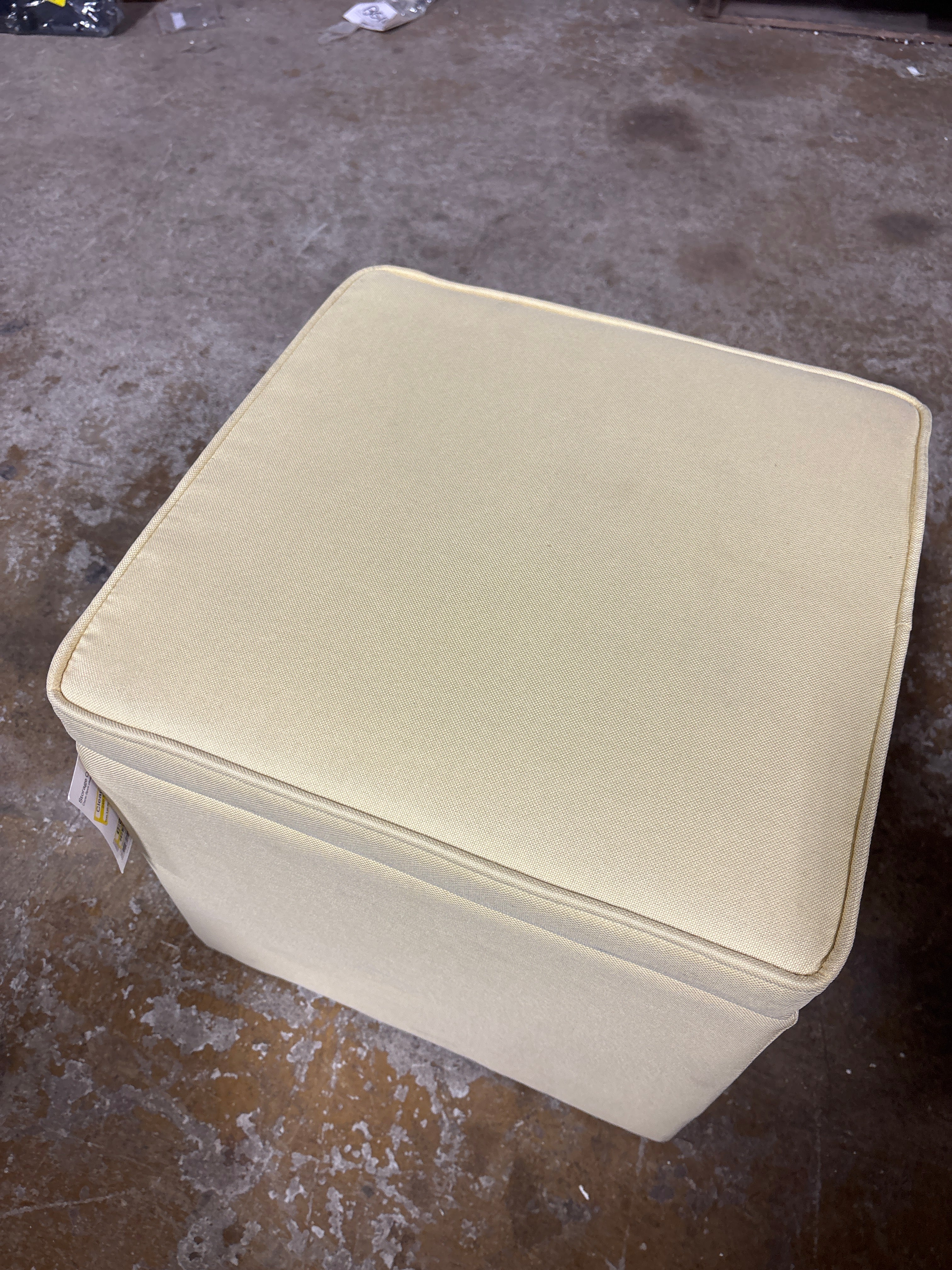15" Square Small Storage Ottoman - Yellow SHOWROOM ITEM - Image 3