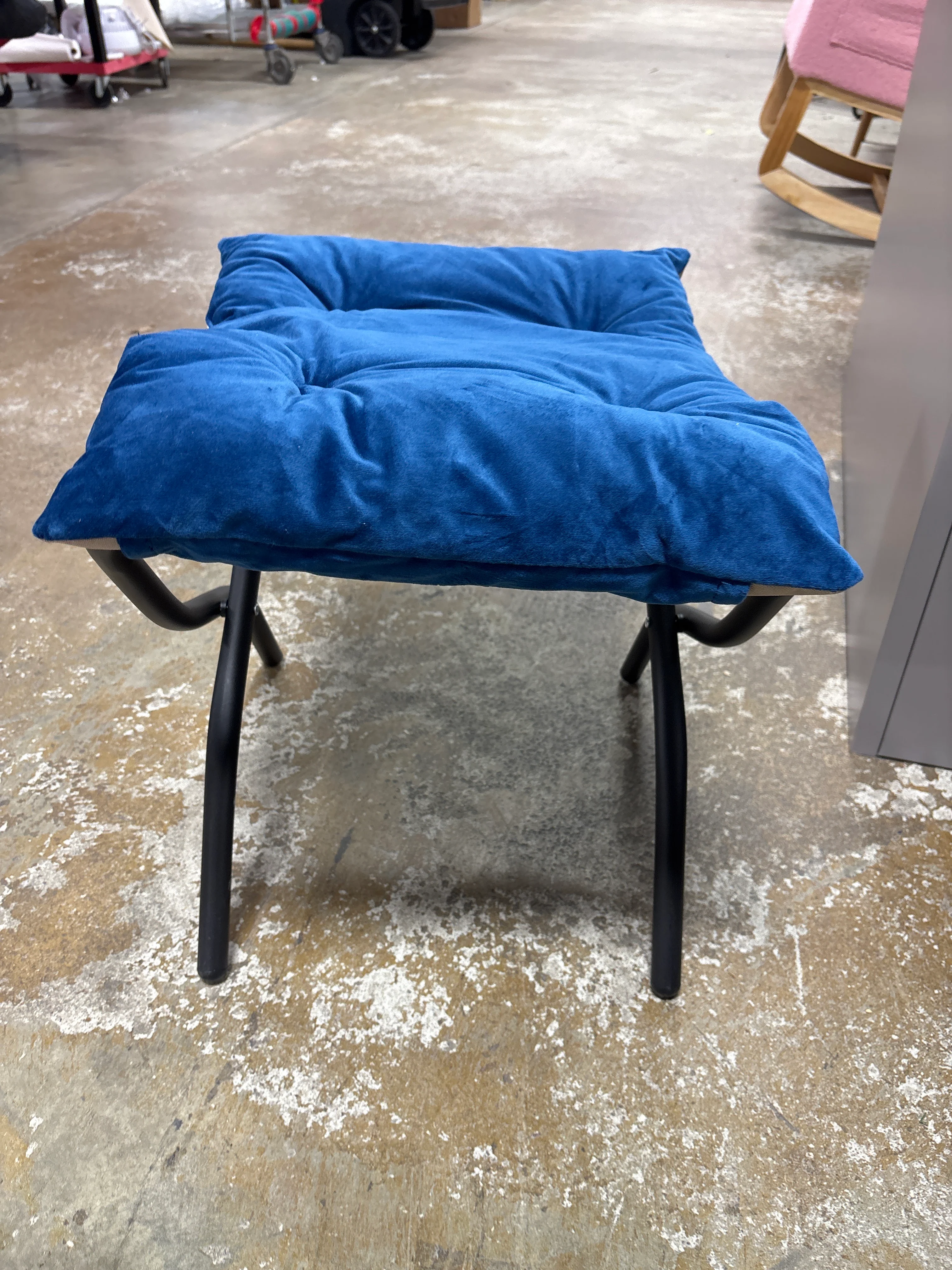 15"(H) Folding Footrest Stool - Royal Blue SHOWROOM ITEM - Image 3
