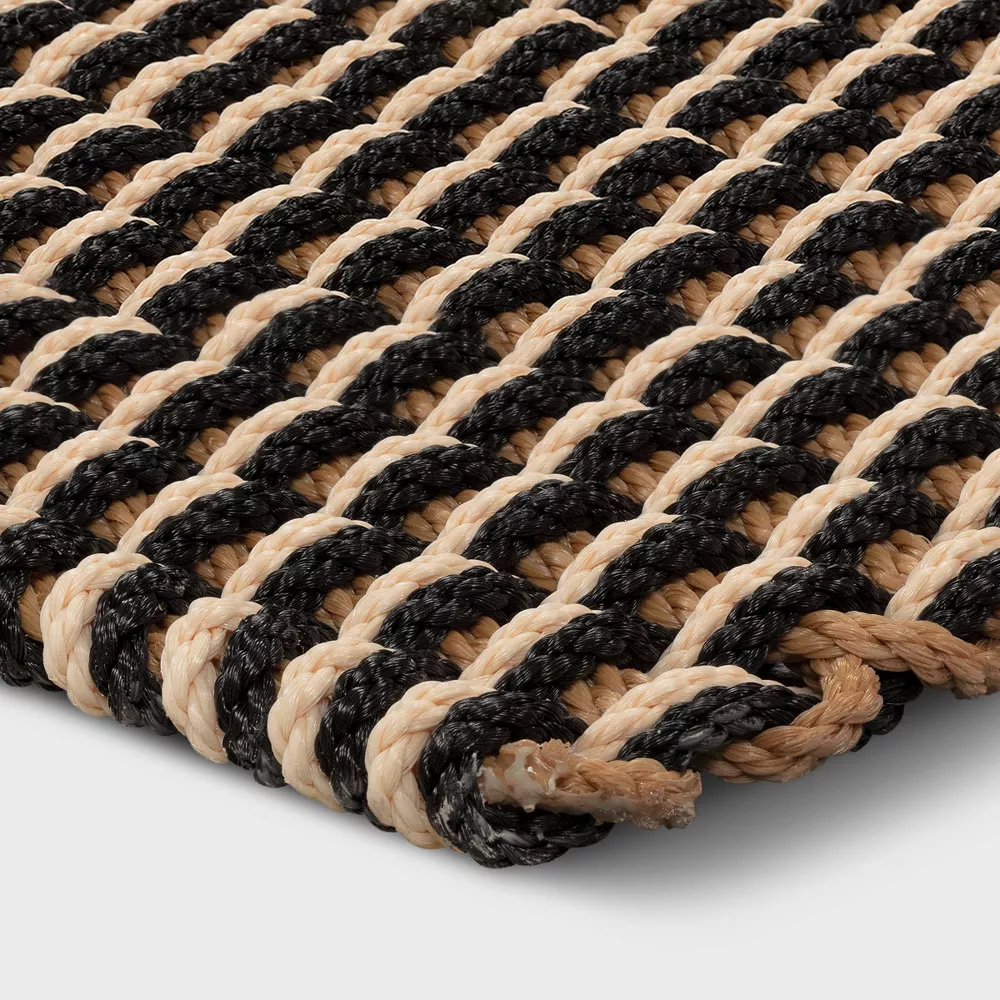 Rope Braided Basket Weave Doormat Black/Brown/Cream - 1'6"x2'6" - Image 4
