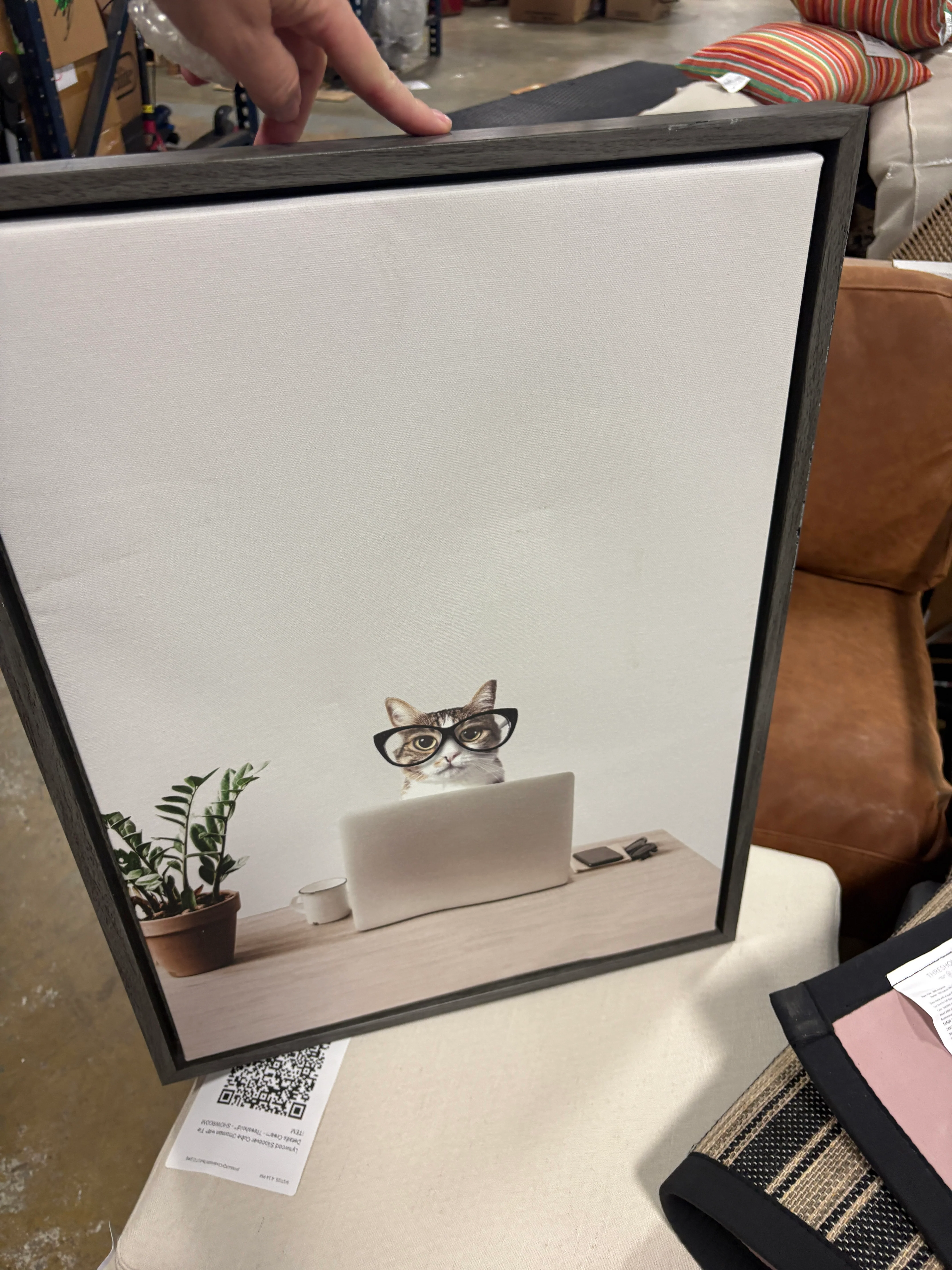 18" x 24" Sylvie Creative Cat Framed Canvas Art SHOWROOM ITEM - Image 2