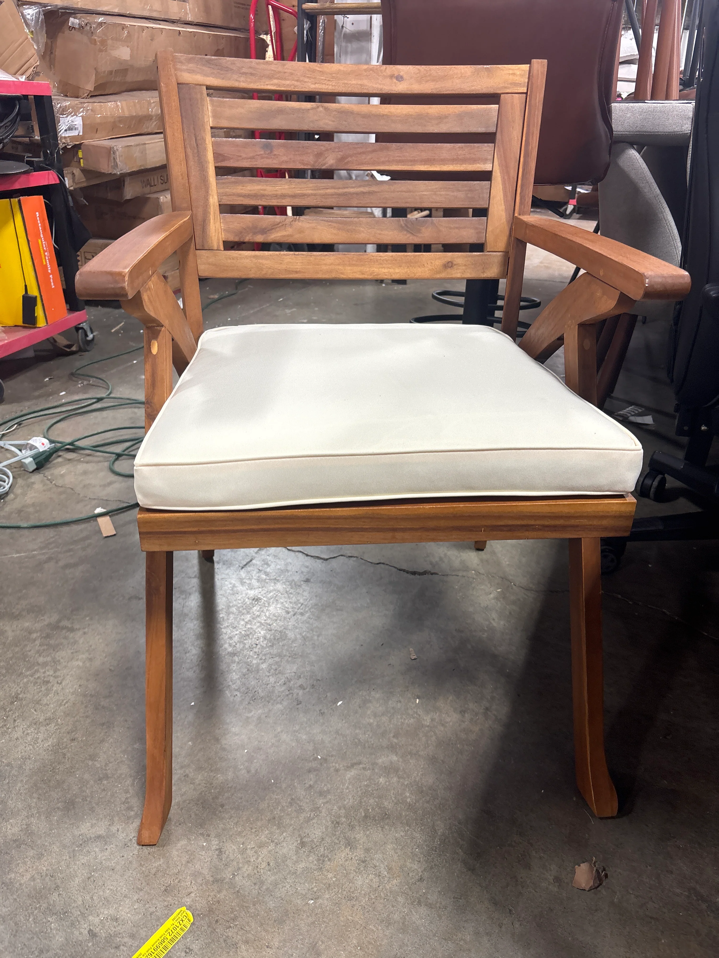 1pc Christopher Knight Hermosa Outdoor Acacia Wood Arm Chair SHOWROOM ITEM - Image 5