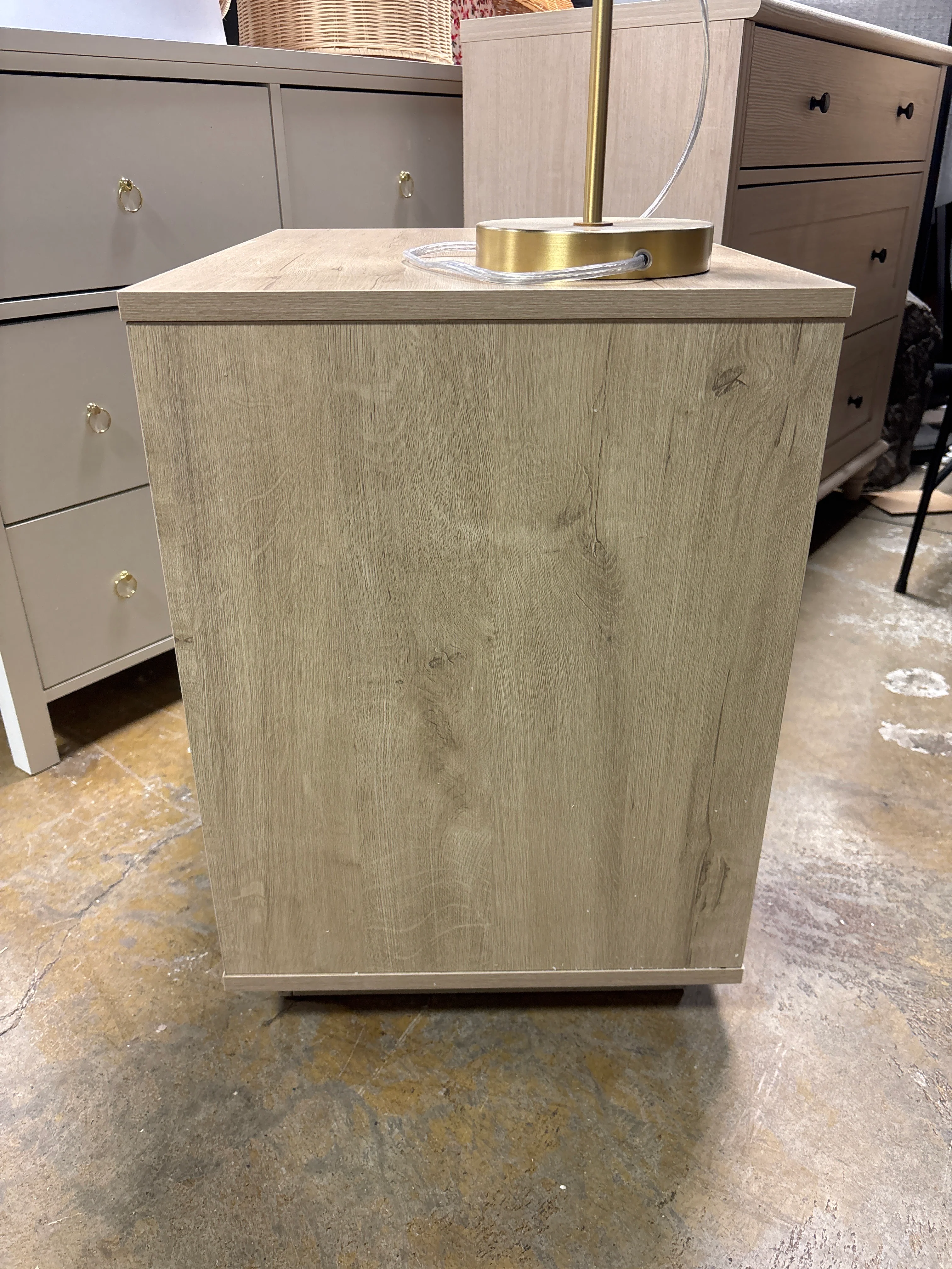 2-Drawer Nightstand Modern Farmhouse Light Oak SHOWROOM ITEM - Image 5