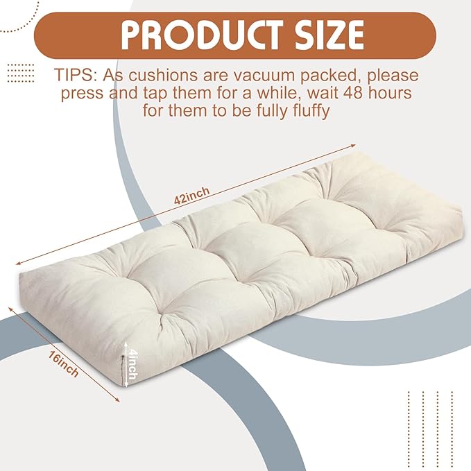 2 Pack Outdoor Bench Cushion - Image 5