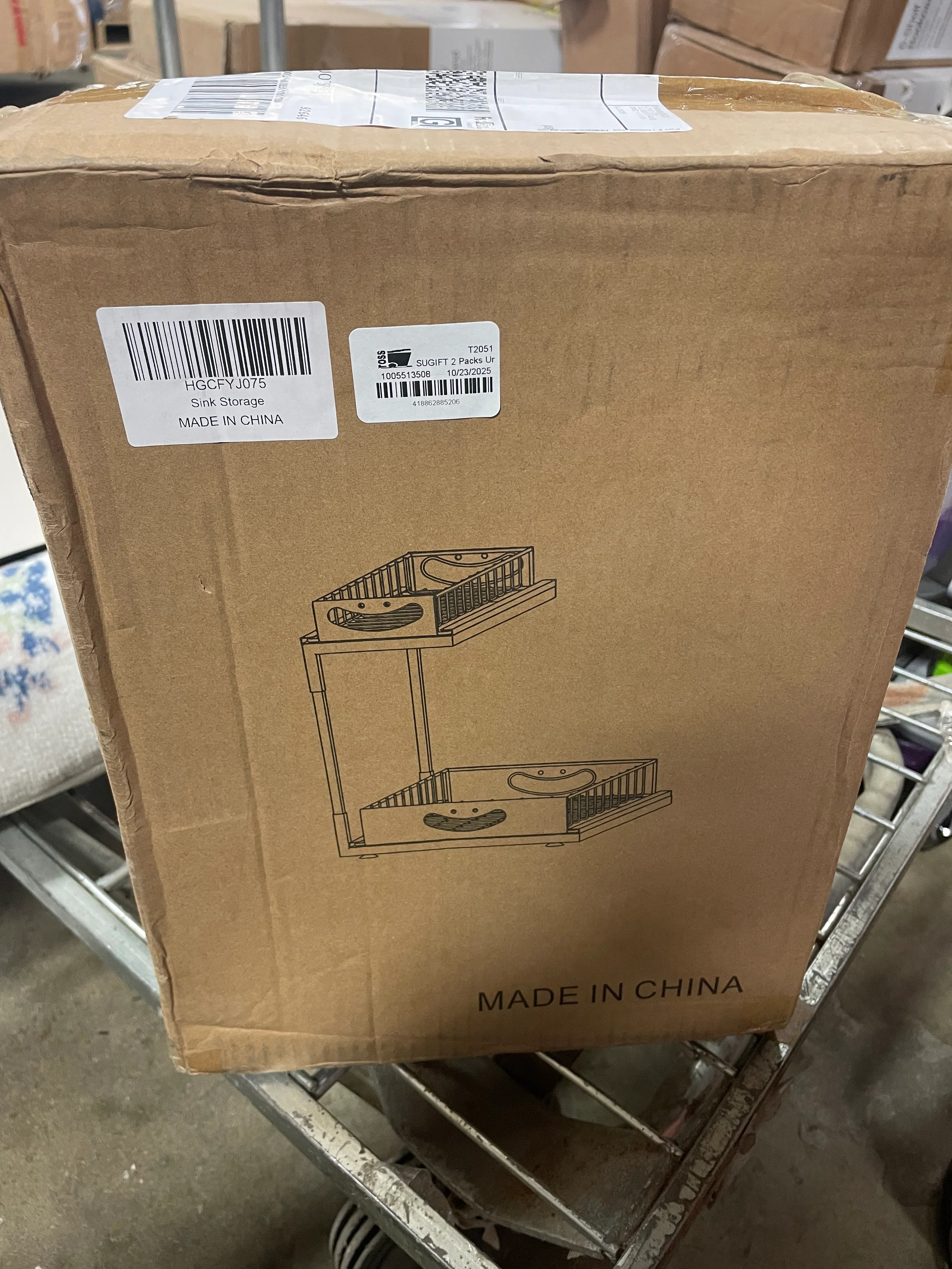 2 Pack Under Sink Shelves Metal 2 Tier Shelf Organizer - Image 10