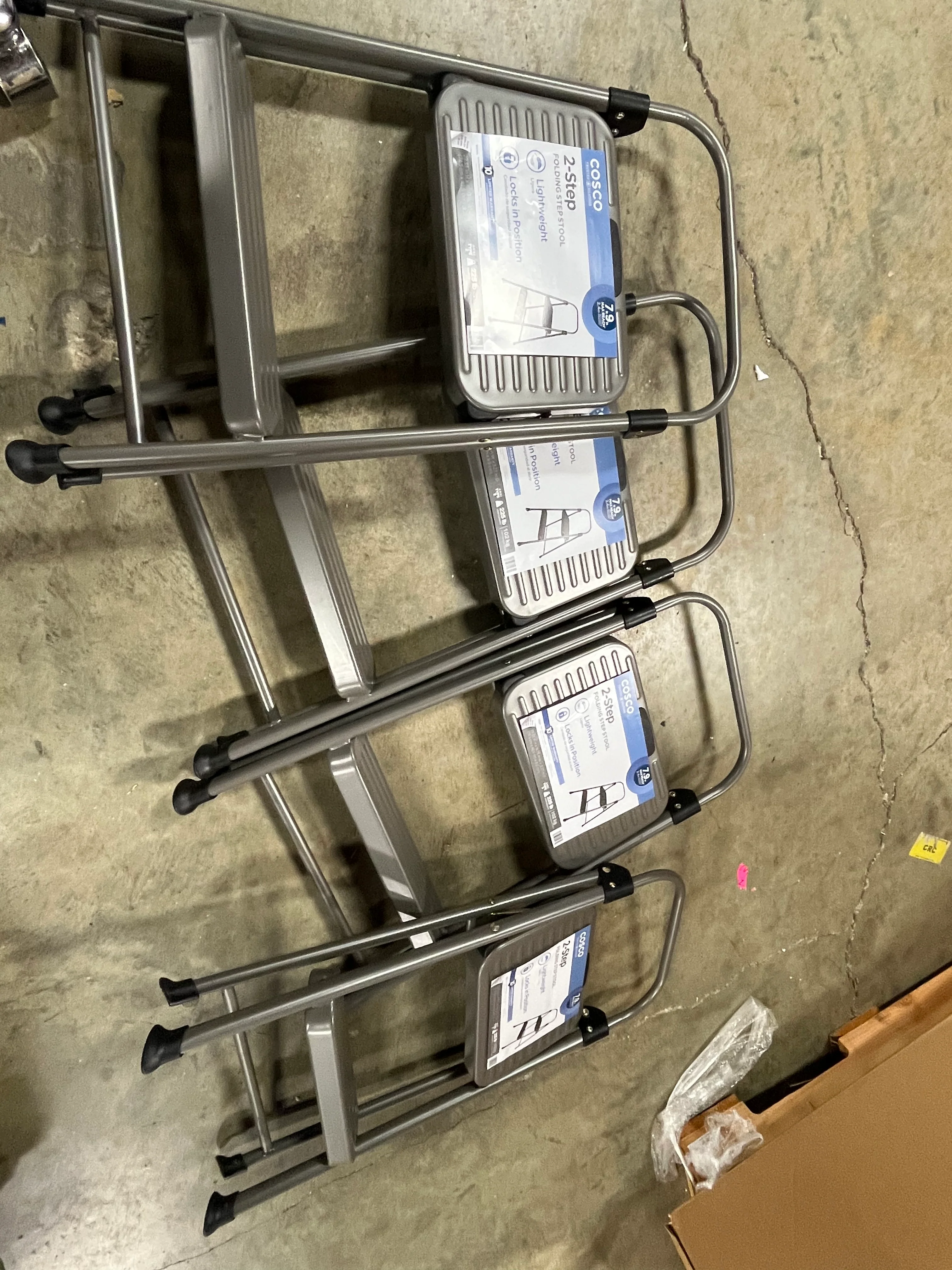 2 Step All Steel Step Stool: Dark Gray Set of 4 - Image 8
