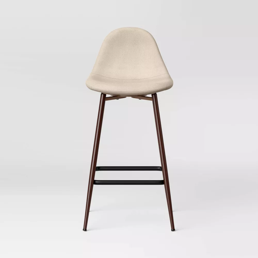 Copley Counter Height Barstool with Footrest Cream - Image 3