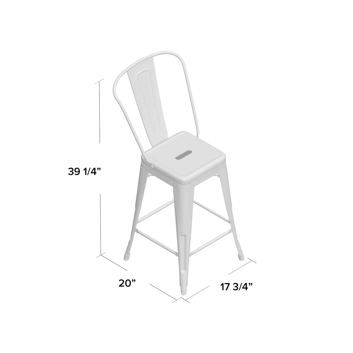 Metal Indoor-Outdoor Counter Height Stool with Back - Set of 2 - Image 5