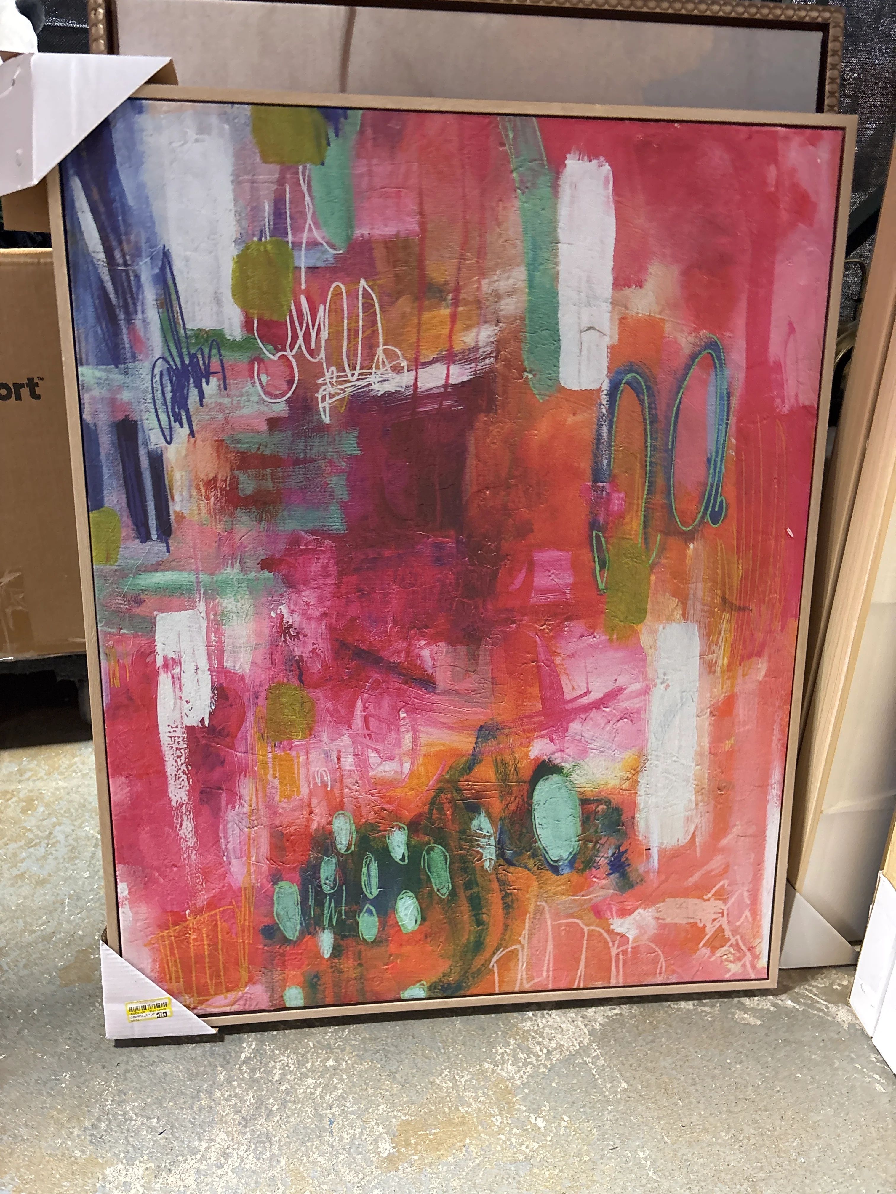 24" x 30" Colorful Collage by Amira Rahim Framed SHOWROOM ITEM - Image 2