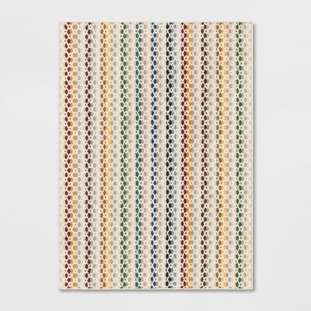 Striped Rug Ivory/Multi 2'6"*3'10"