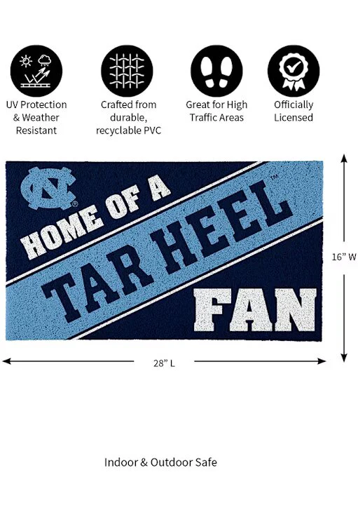 North Carolina Tar Heels Home of a Fan Door Mat 28"x16" - Image 2