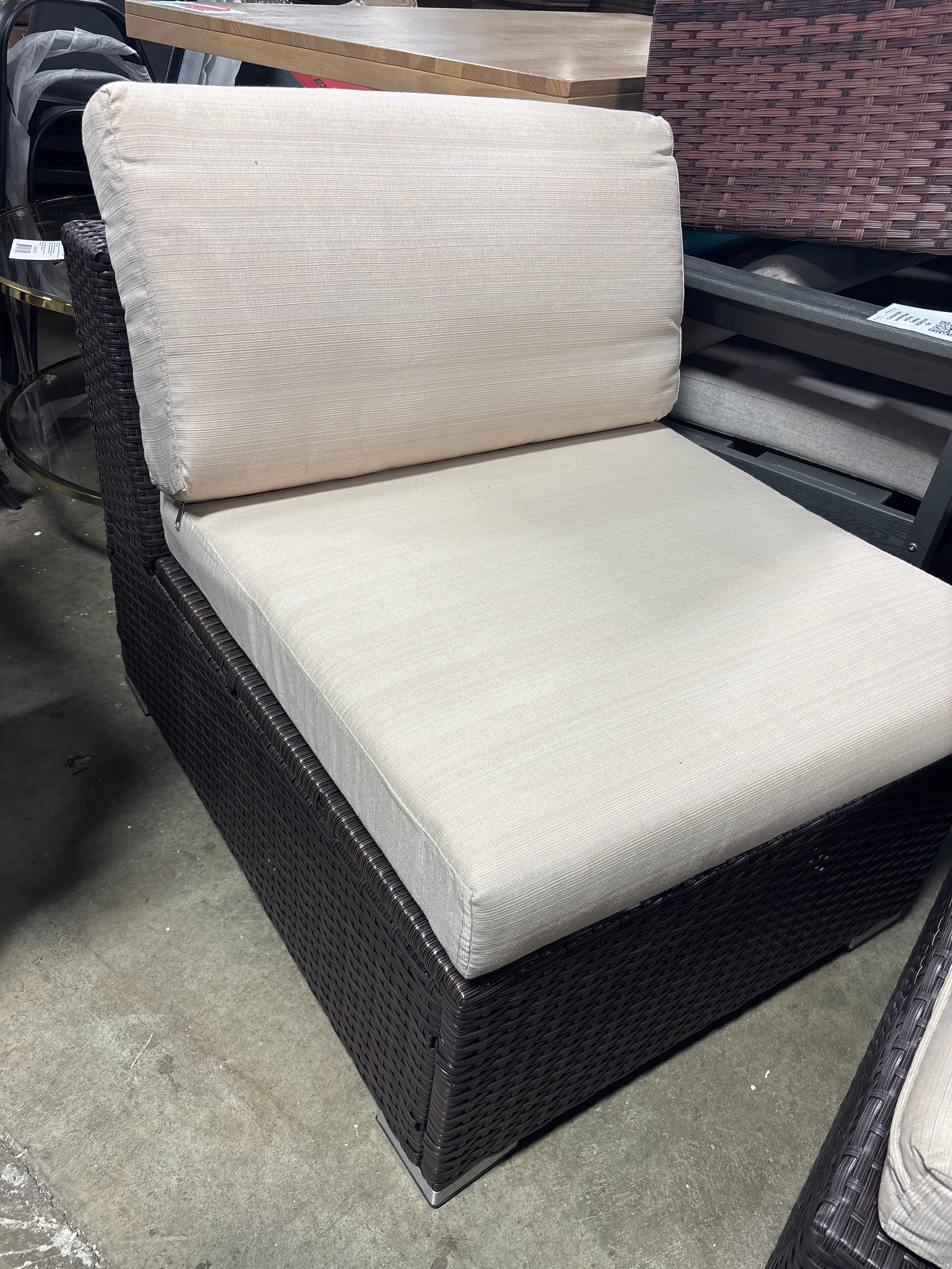 2pc Patio Furniture Sofa & Ottoman with Cushion SHOWROOM ITEM - Image 3