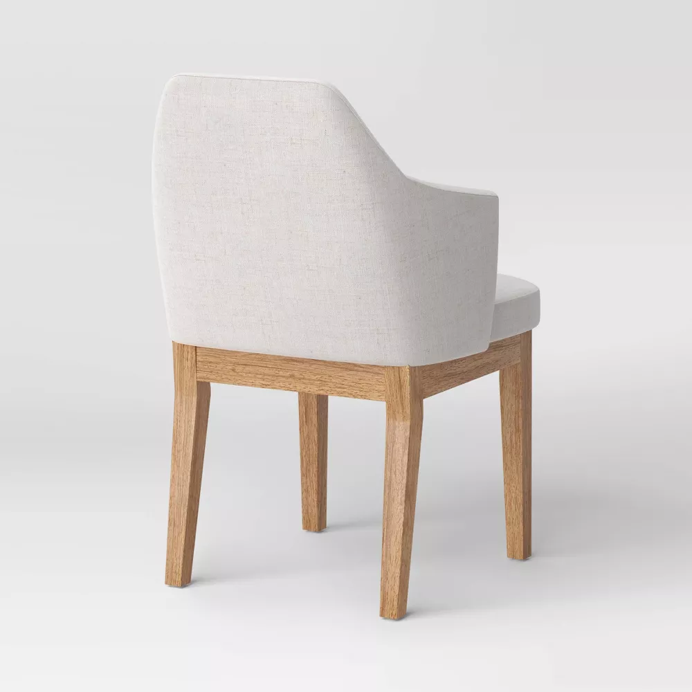2pk Kinston Curved Back Upholstered Dining Chair Linen - Image 2
