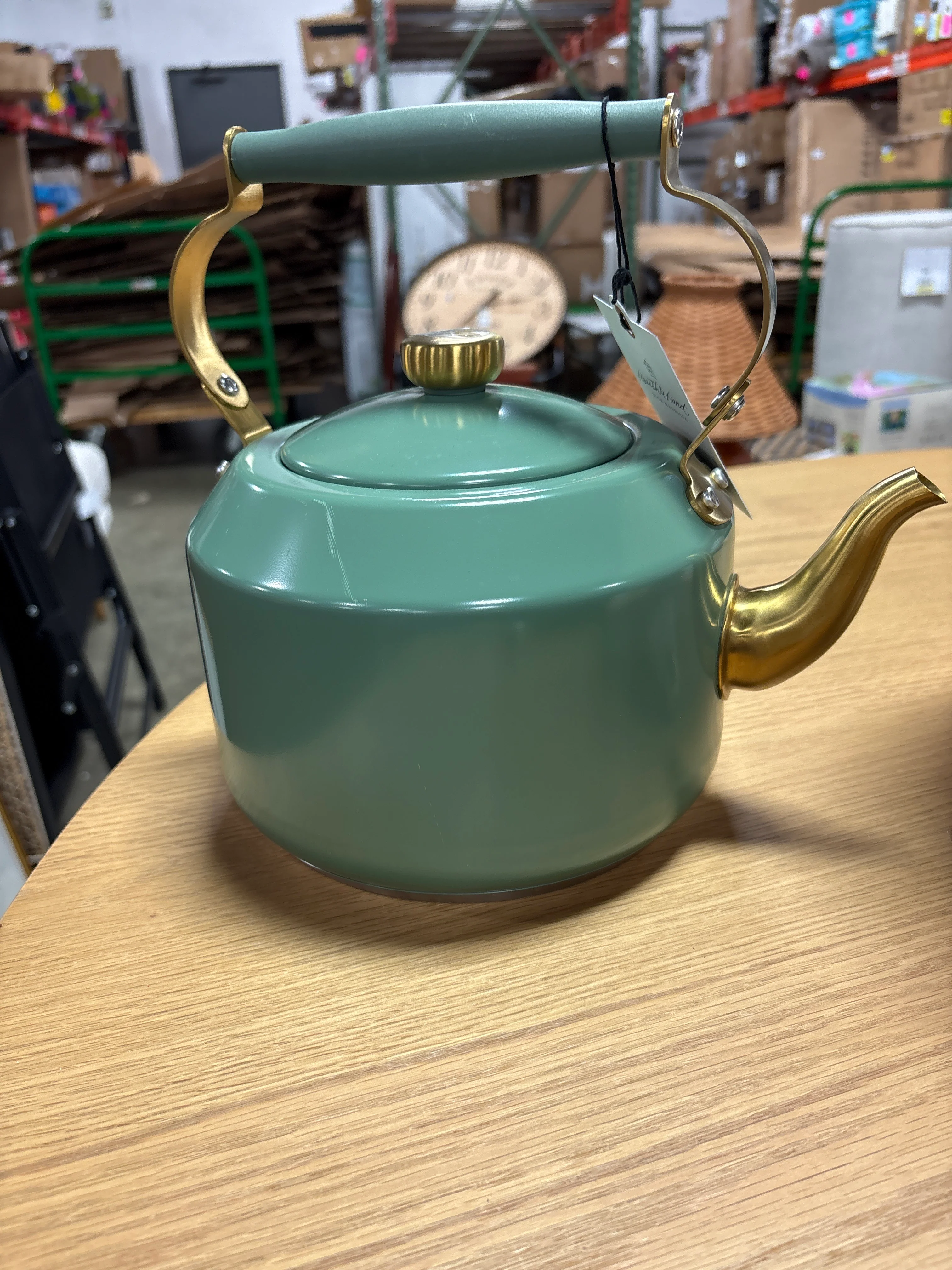 2qt Coated Tea Kettle Bright Olive - Hearth & Hand™ with Magnolia SHOWROOM ITEM - Image 2