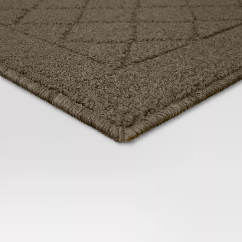 Washable Runner Diamond Clarkson Tufted and Hooked Rug Brown - Image 3