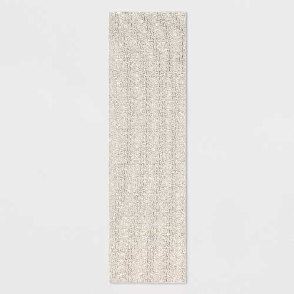 2'x7' Washable Solid Machine Tufted Runner Rug Tan