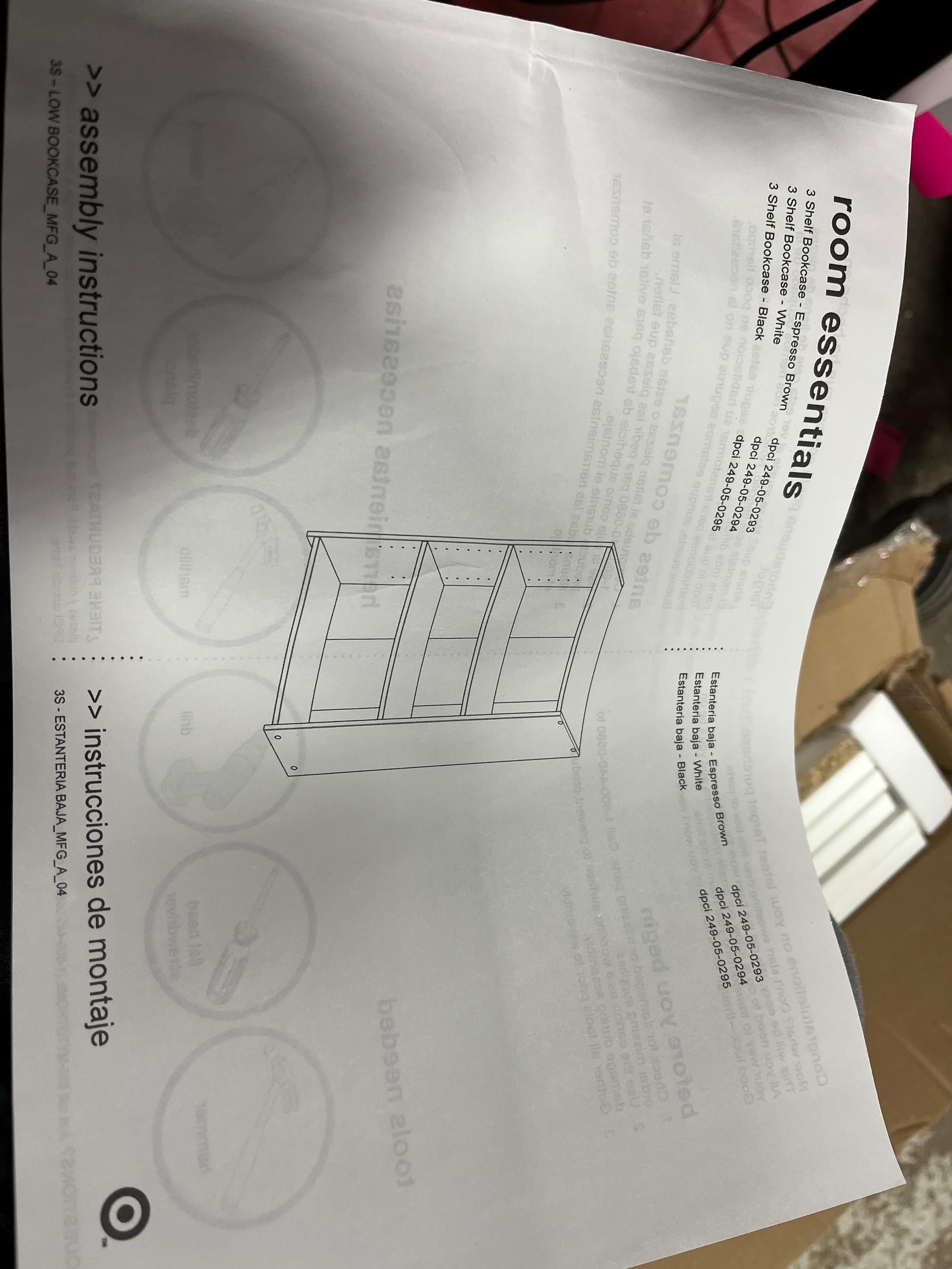 3 Shelf Bookcase White, - Image 7