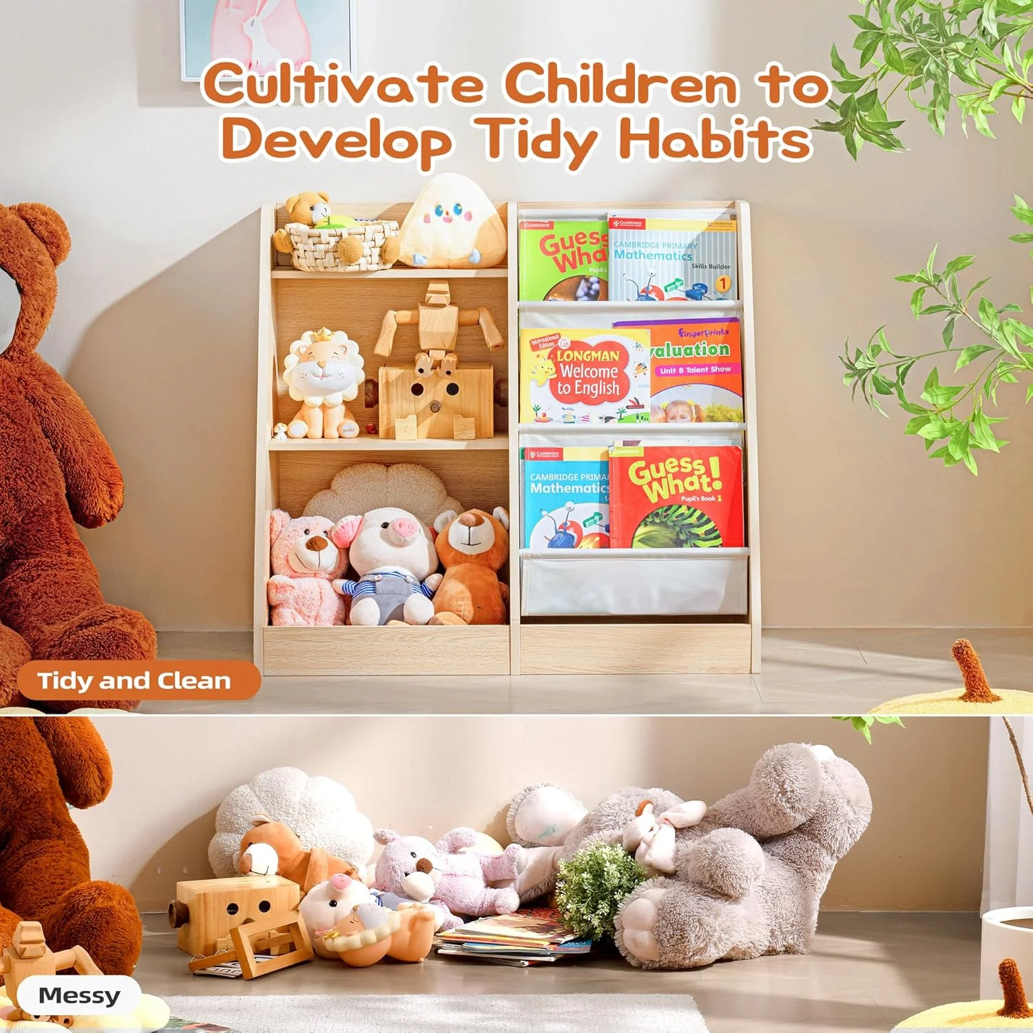 3 Tier Kids Wooden Bookshelf - Image 3