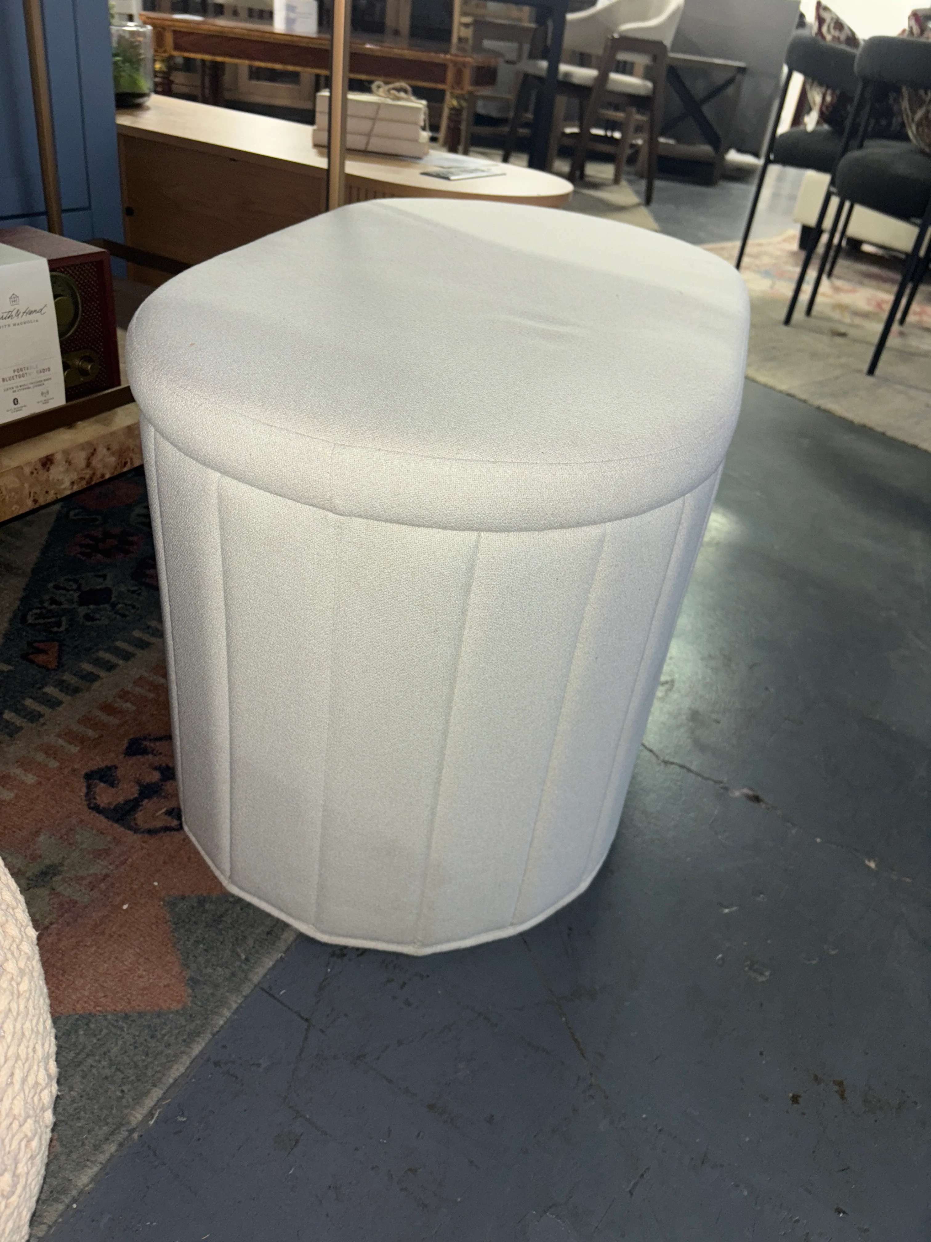 32" Folding Double Storage Bench Cream SHOWROOM ITEM - Image 4