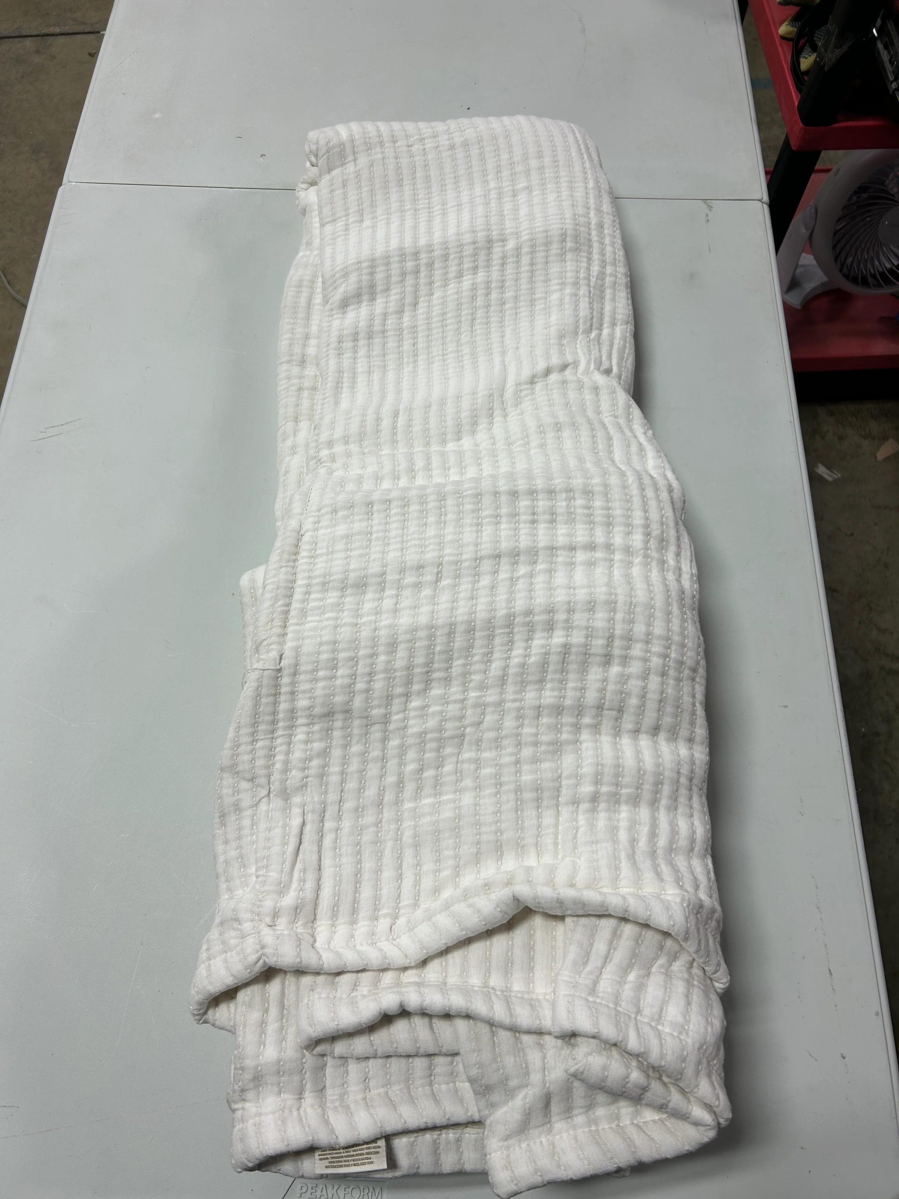 3pc Channel Rice Stitch Gauze Quilt Set Cream Full/Queen - Image 6