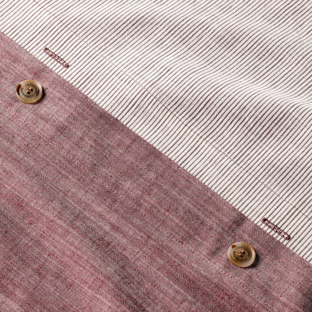 3pc Reversible Duvet Cover Set Burgundy King - Image 3