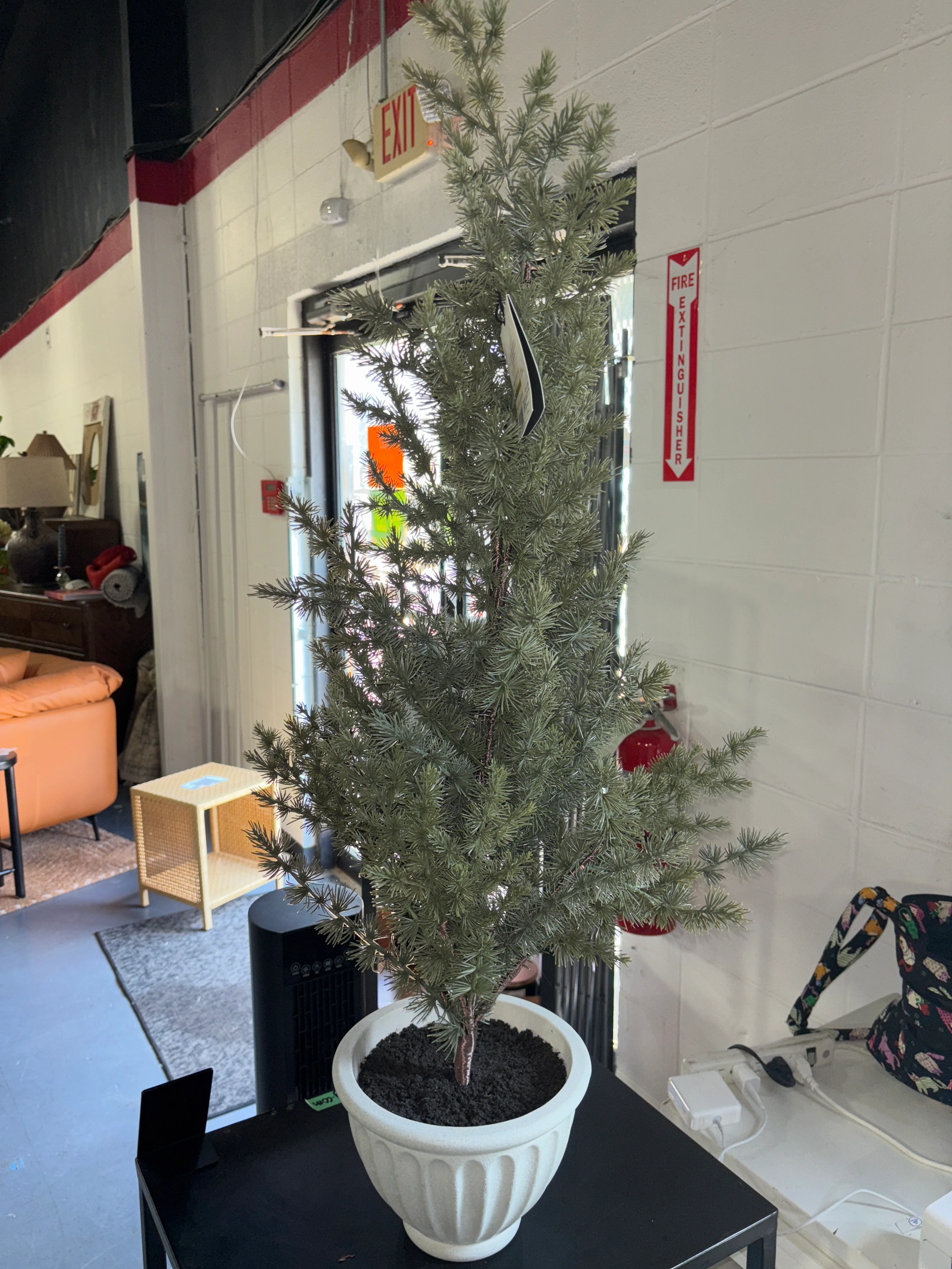 42" Faux Spruce Tree in Fluted Porch Pot SHOWROOM ITEM - Image 2