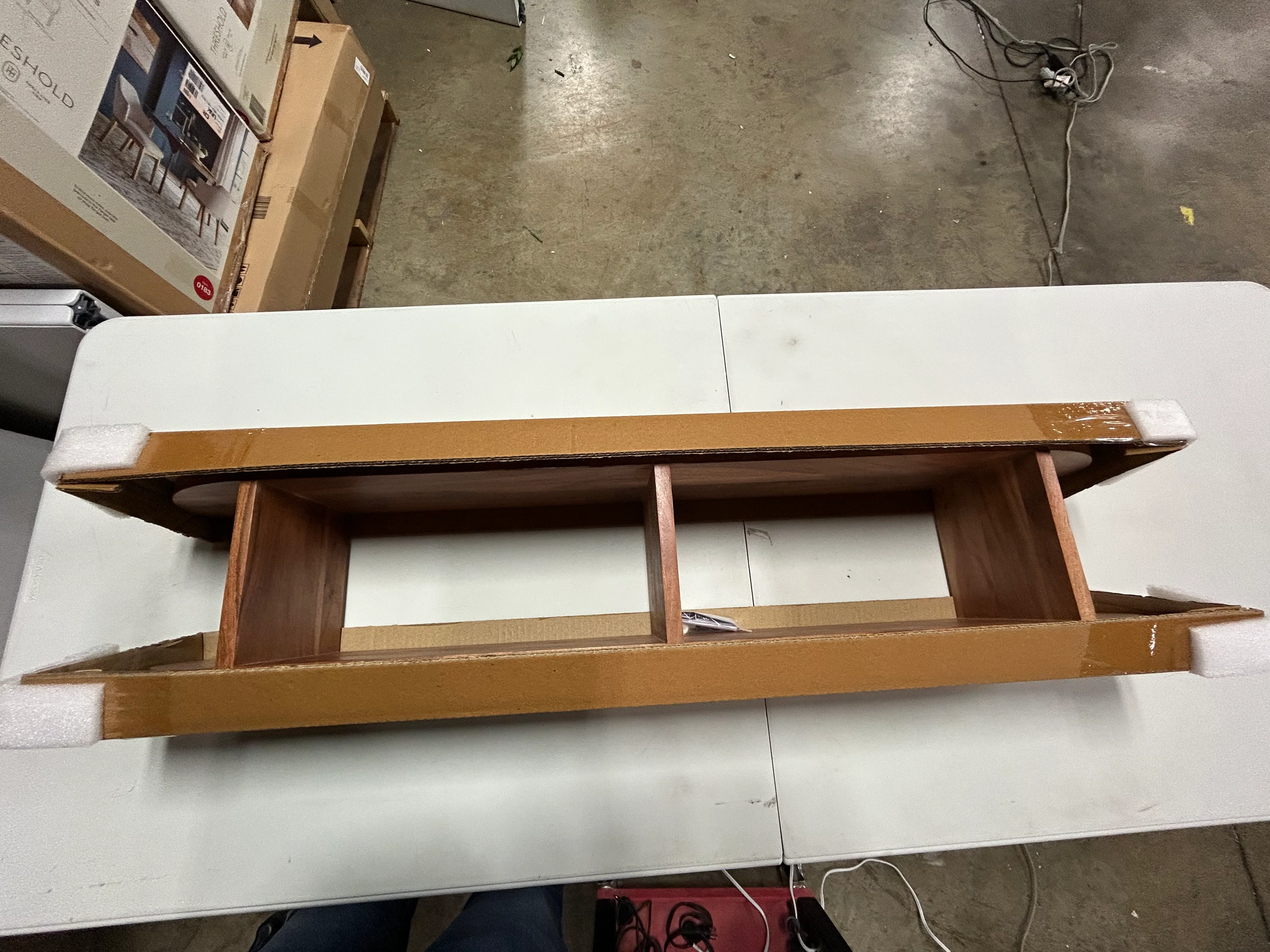 Rounded Edge Two Tier Wood Shelf Brown - Image 4
