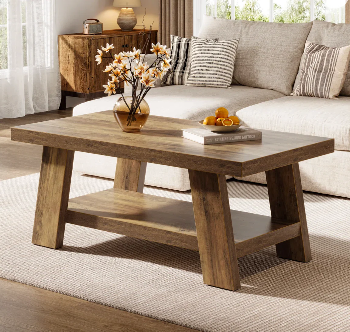 47.2'' Farmhouse Coffee Table with Storage SHOWROOM ITEM