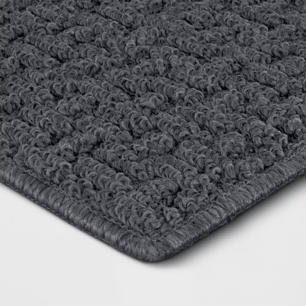 Washable Solid Machine Tufted Accent Rug Gray 4'x5'6" - Image 4