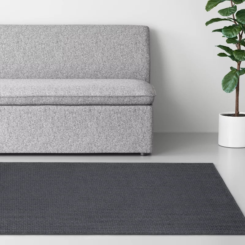 Washable Solid Machine Tufted Accent Rug Gray 4'x5'6" - Image 3