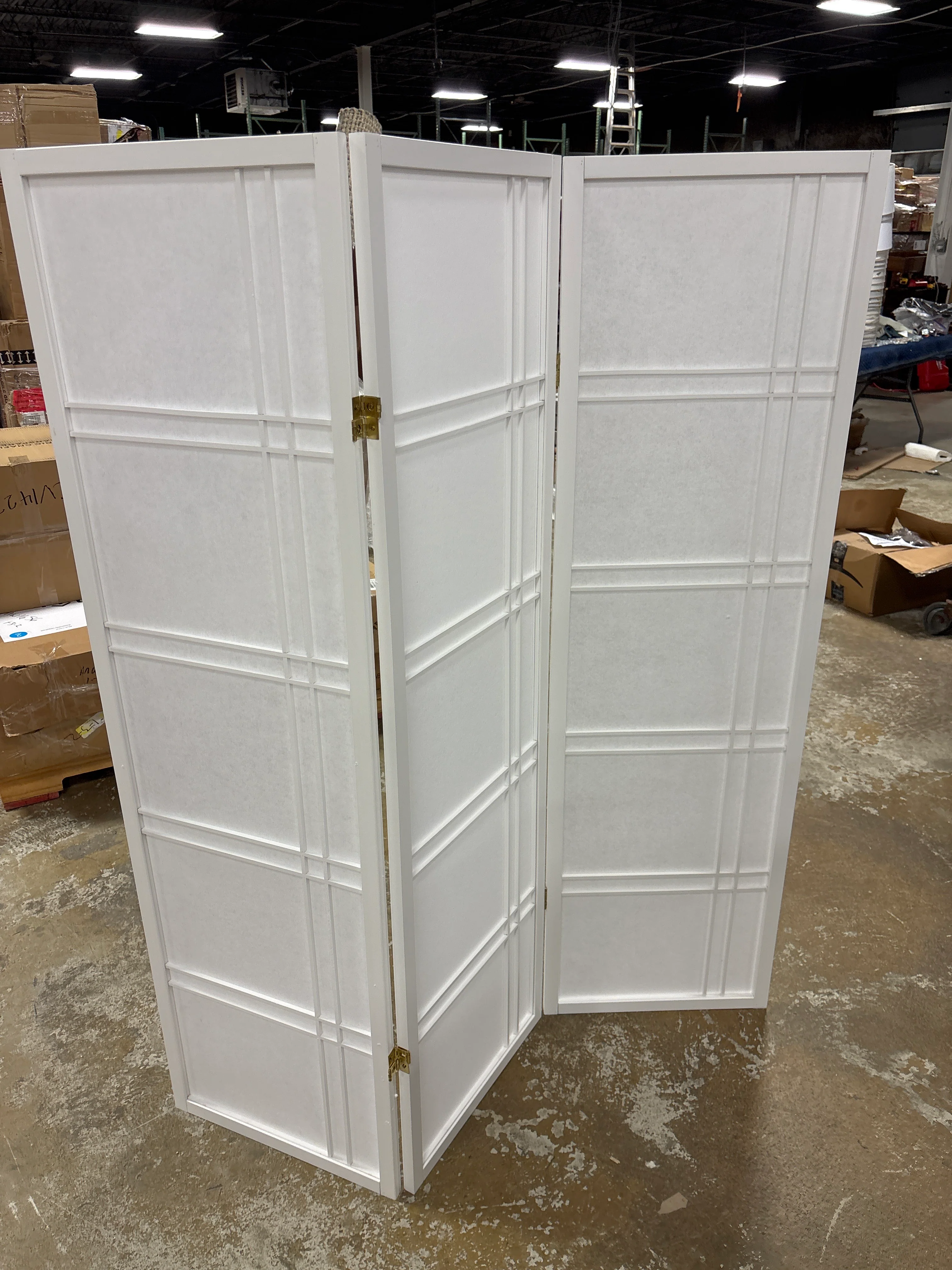 5' Tall Double Cross Shoji Screen SHOWROOM ITEM - Image 4
