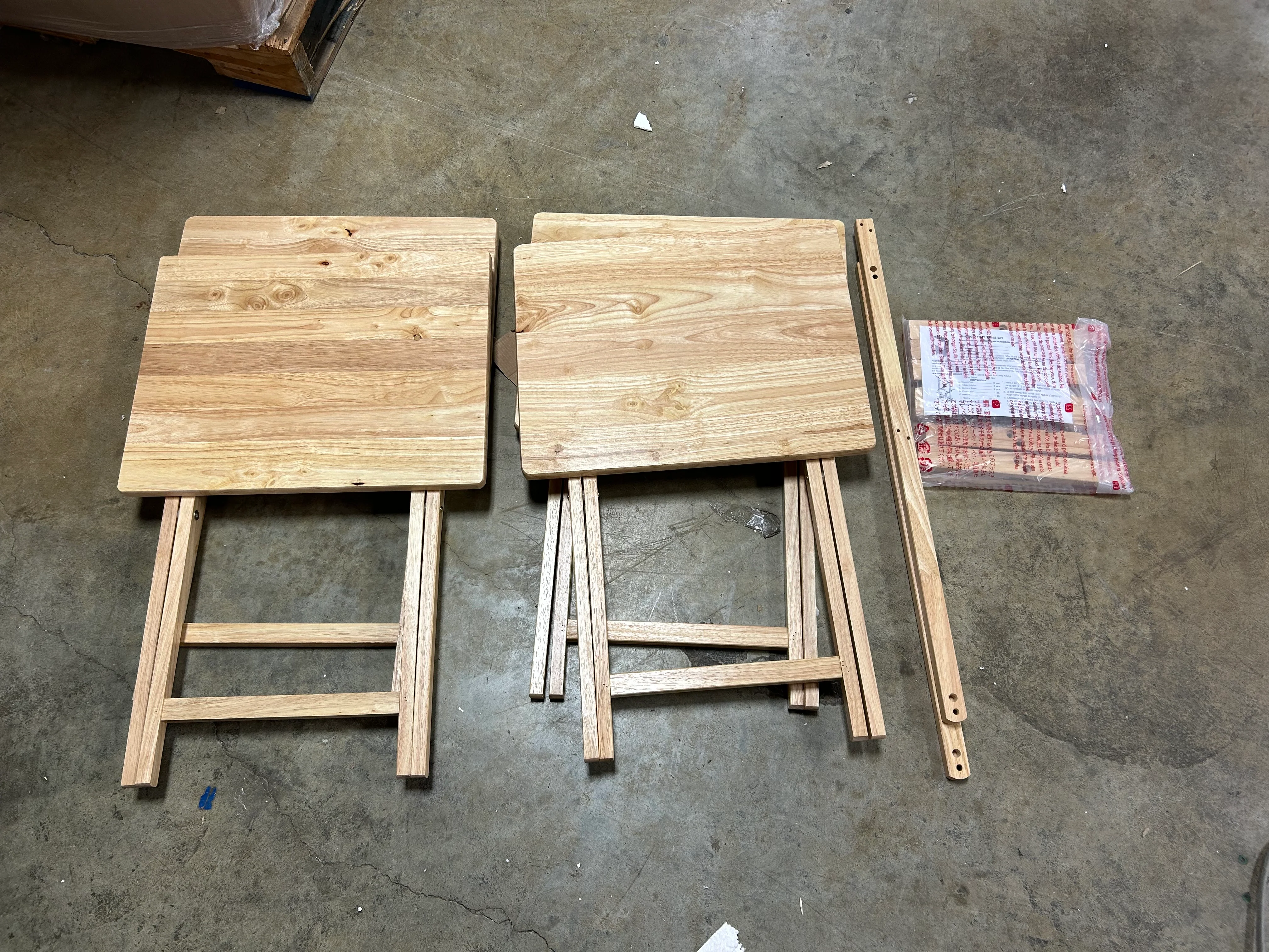 5pc TV Tray Set Wood Natural - Image 5