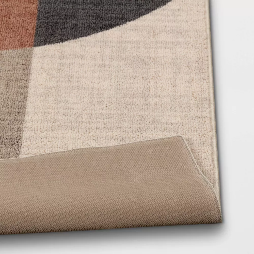 Abstract Geometric Area Rug Beige/Brown 5'x7' - Image 2