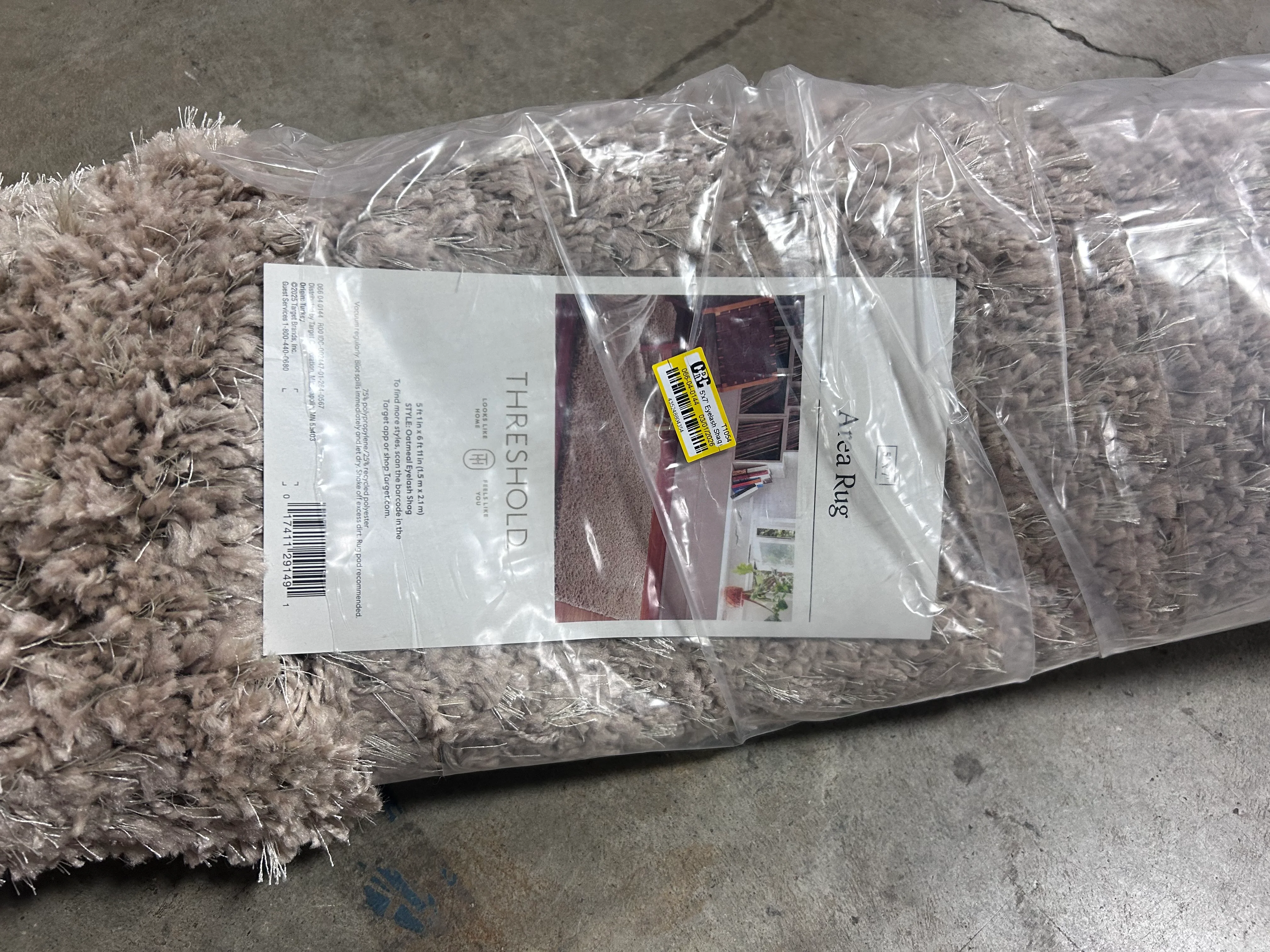 Eyelash Shag Area Rug Oatmeal 5'x7' - Image 5