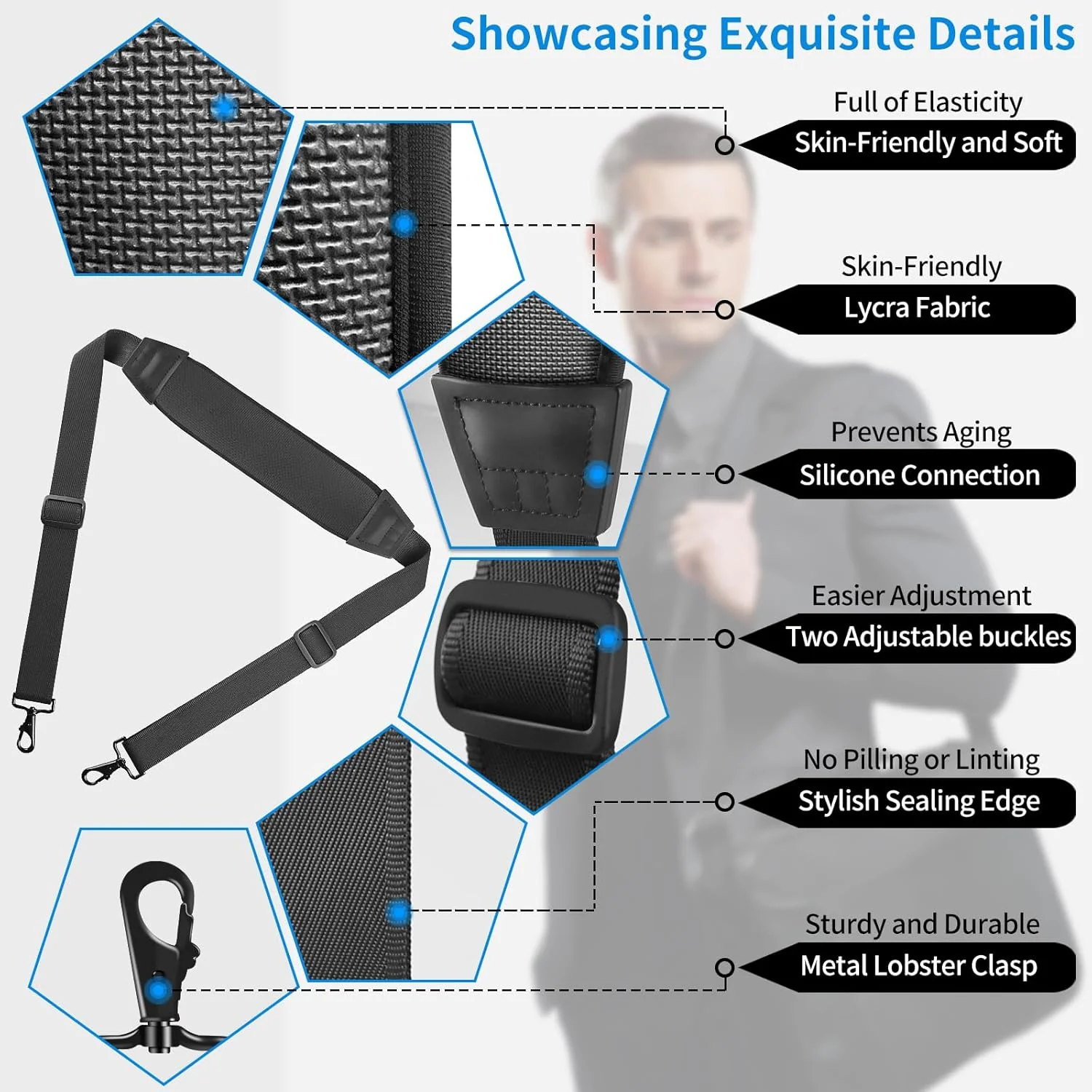 Universal Shoulder Strap, Neoprene Thick Padded Bag Strap - Image 4