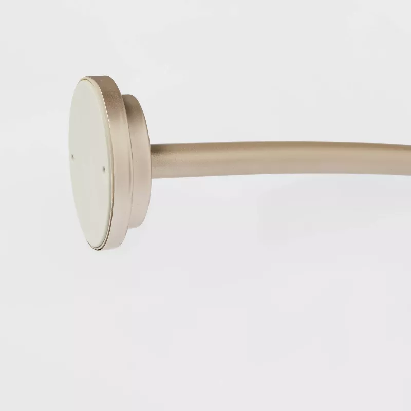 Dual Mount Curved Steel Shower Curtain Rod with Tiered End Cap Nickel - Image 2