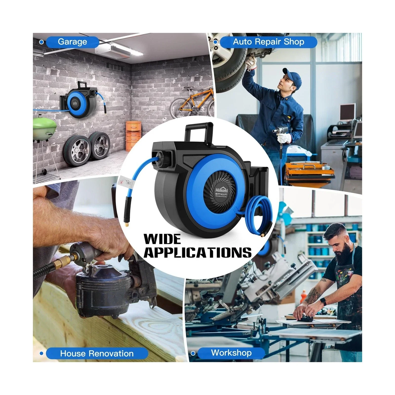 Retractable Air Hose Reel, Wall Mount Pneumatic - Image 5