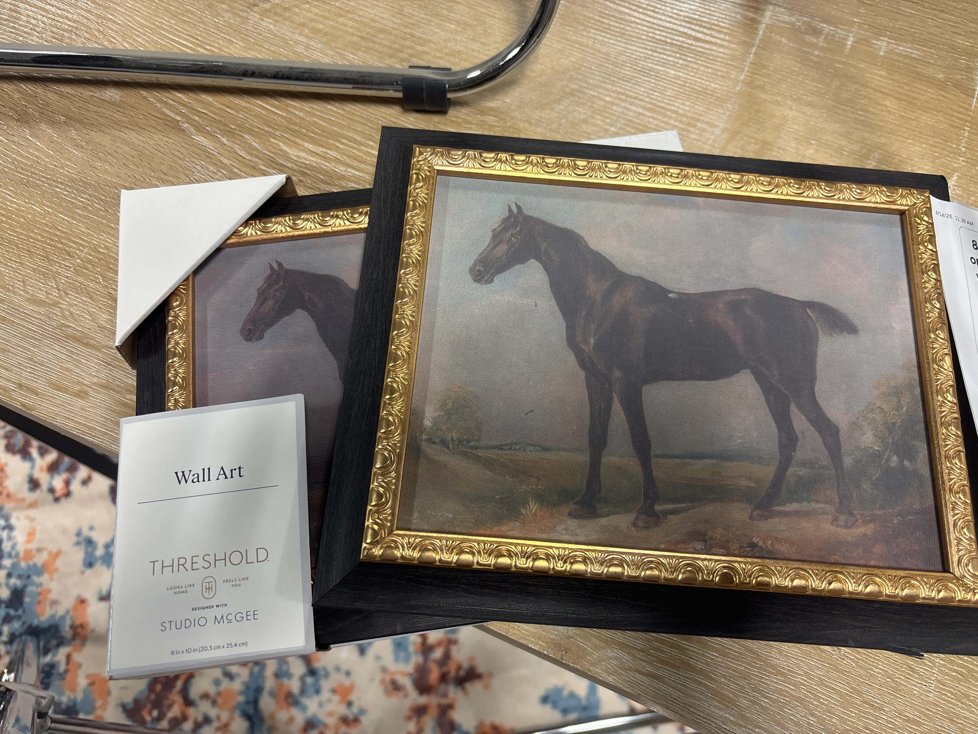 8"x10" Stallion on Canvas Board with Ant Frame Gold/Light Brown SHOWROOM ITEM - Image 2