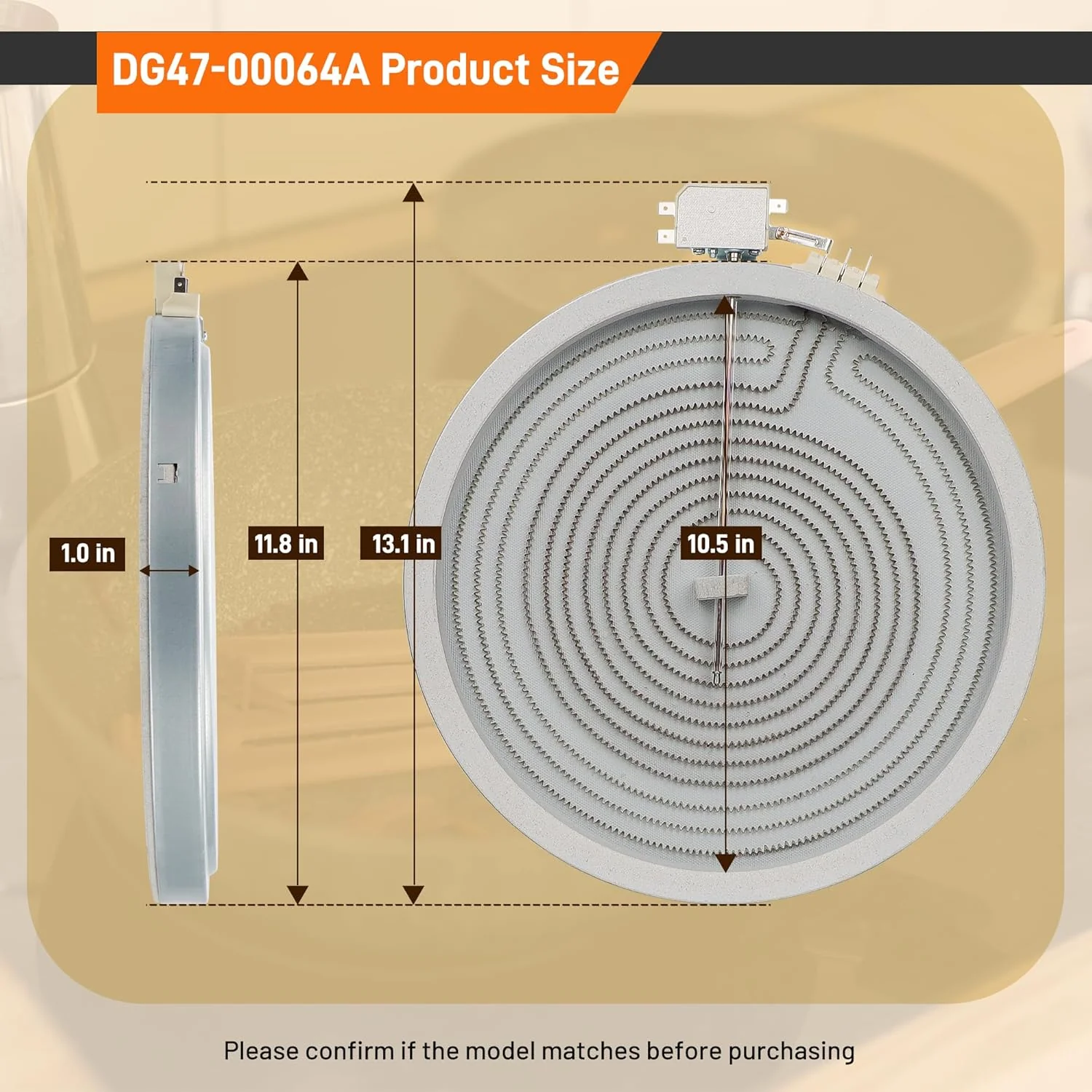 Dual Radiant Heater Element Fit for Samsung Stove Range - Image 2