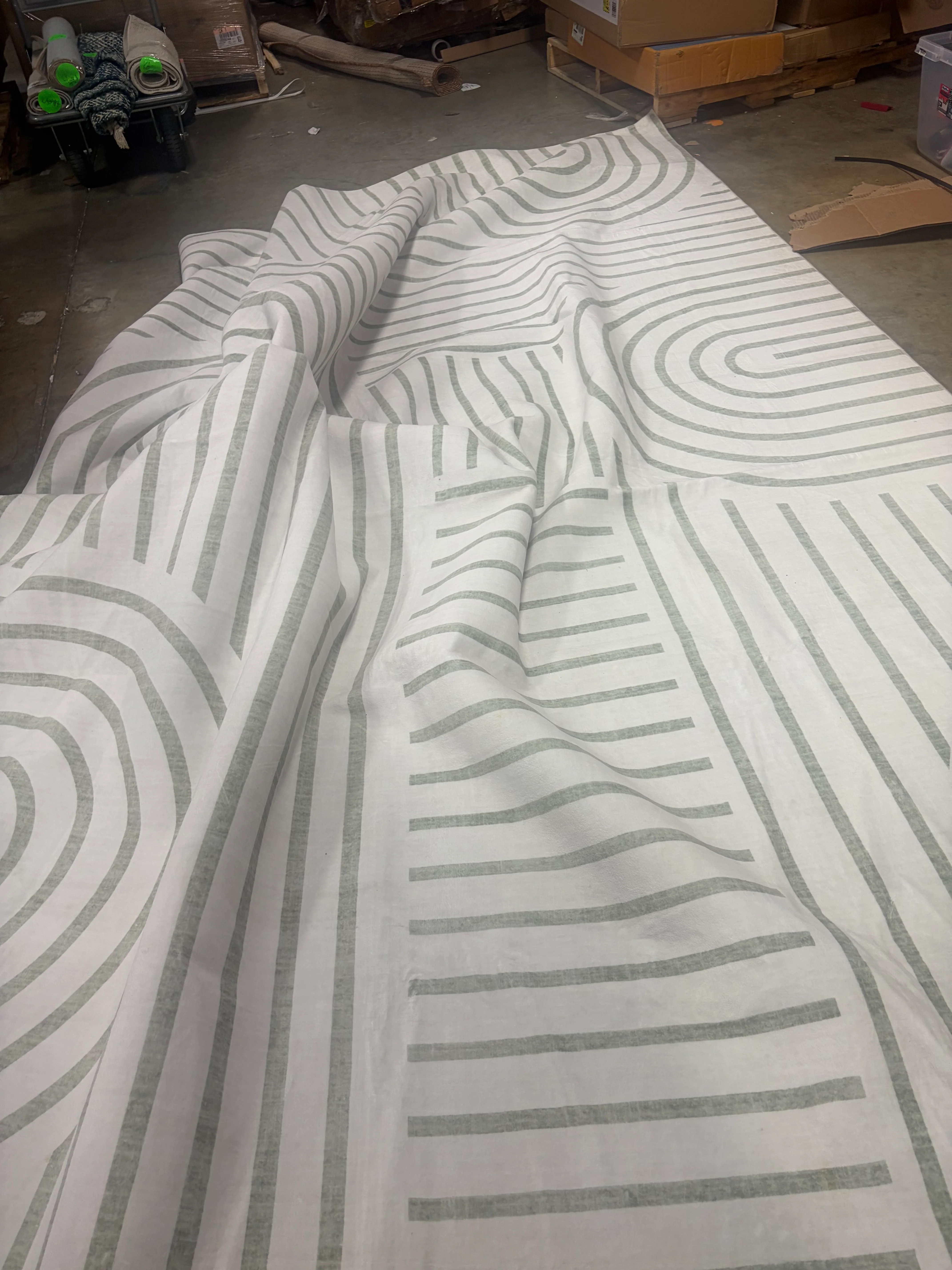 Soft Washable Rugs, Ultra-Thin Non-Slip Modern, Green 9x12 - Image 9