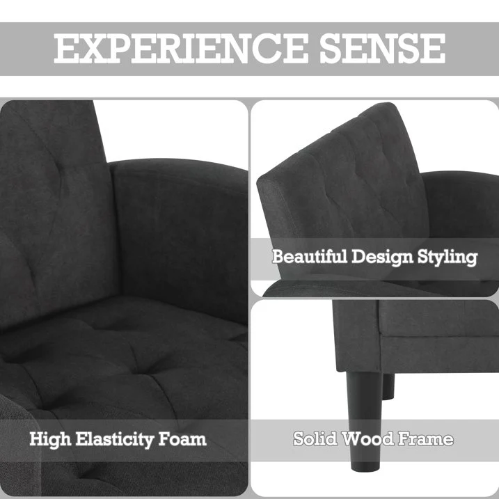 Accent Chair, Fabric Arm Chairs, Dark Gray - Image 5