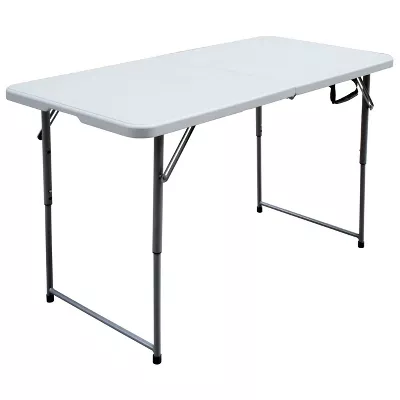 Adjustable Height Folding Table Off-White - Image 4