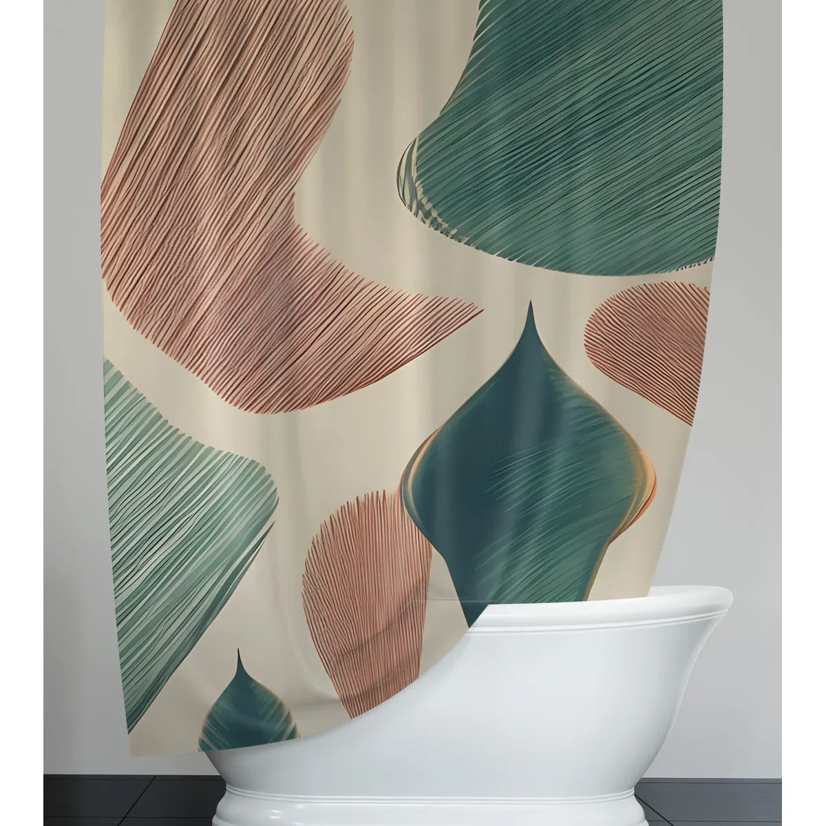 Retro 80’s Abstract Shower Curtain (Saved by the Bell Vibes) - Image 3