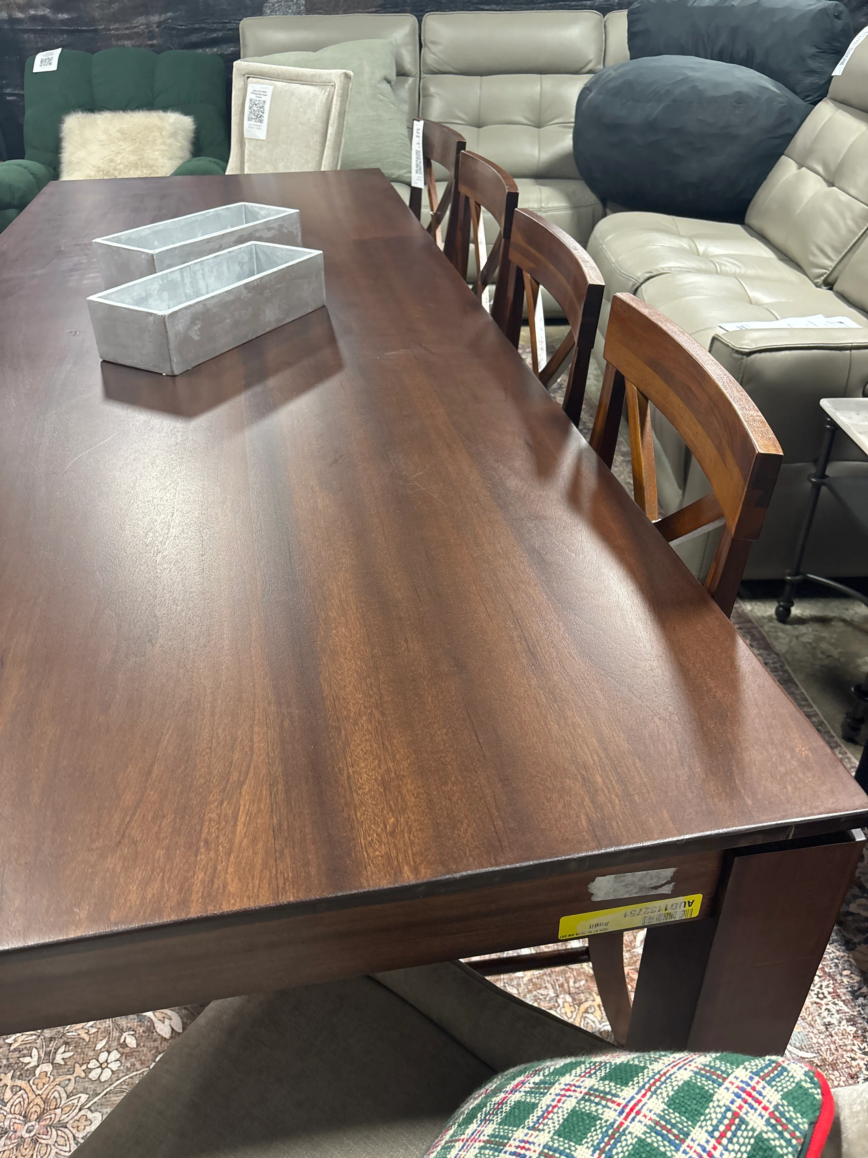 All Solid Walnut Long Rectangular Dining Table SHOWROOM ITEM - Image 6