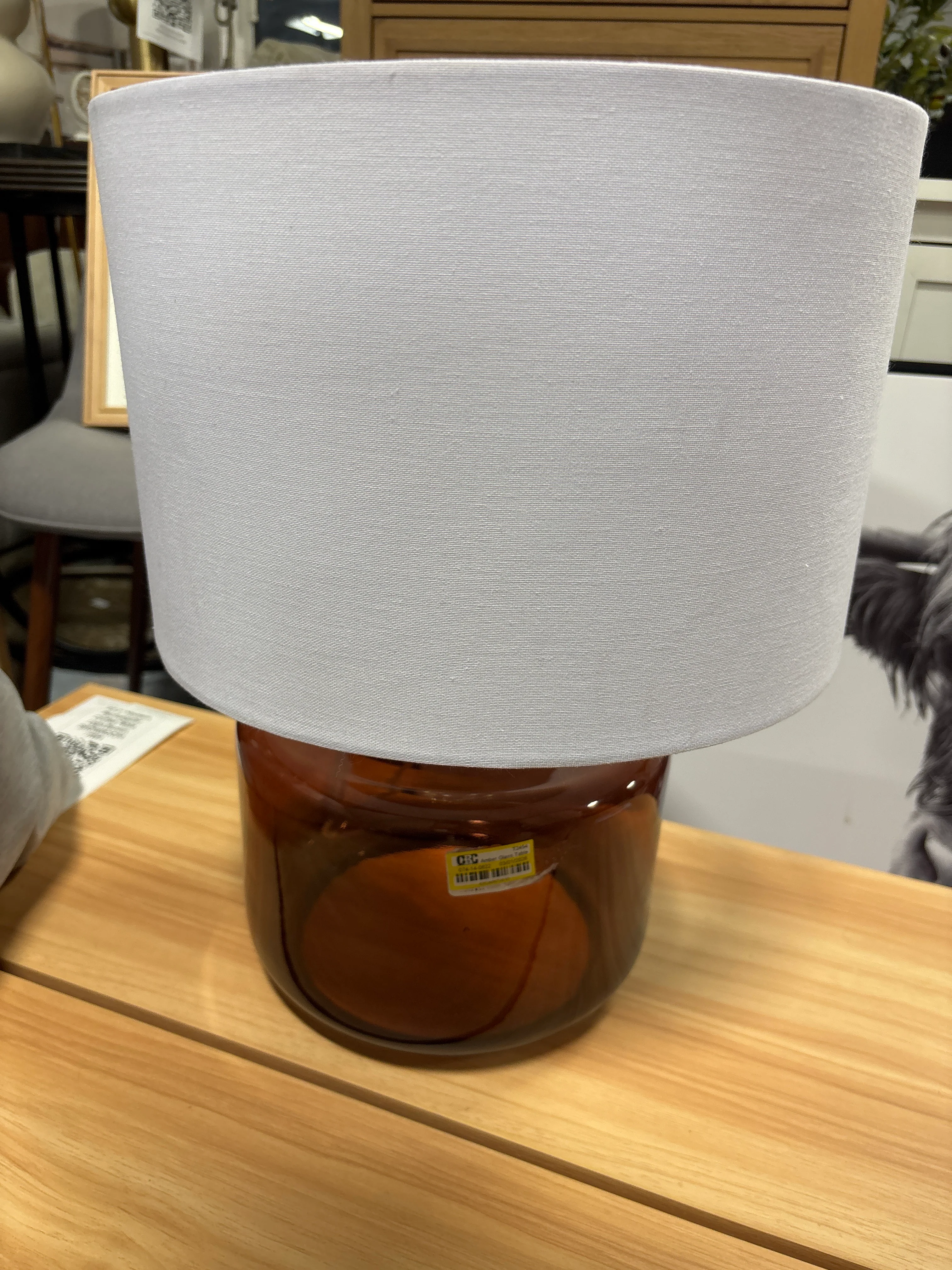 Amber Glass Table Lamp Brown SHOWROOM ITEM - Image 3