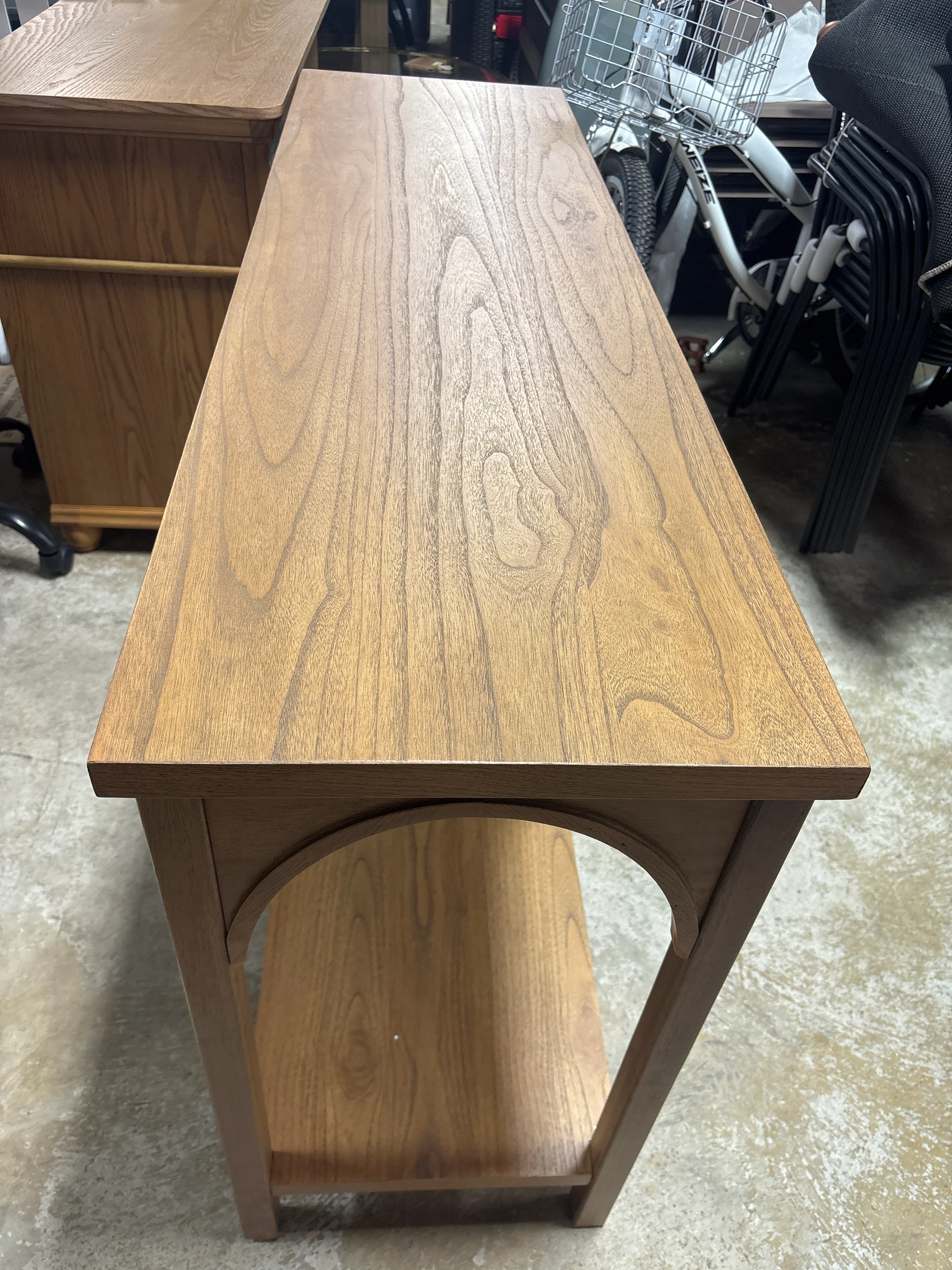 Arch Console Table Aged Oak SHOWROOM ITEM - Image 3